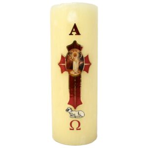 mrcjsales - Easter Regular Candle 7" - 1/2 Kilo. Divine Jesus Christ Symbol. Versatile Decoration for Church & Home.