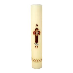 mrcjsales - Pascual Easter Candle 14" - 1 Kilo. Divine Jesus Christ Symbol. Versatile Decoration for Church & Home.
