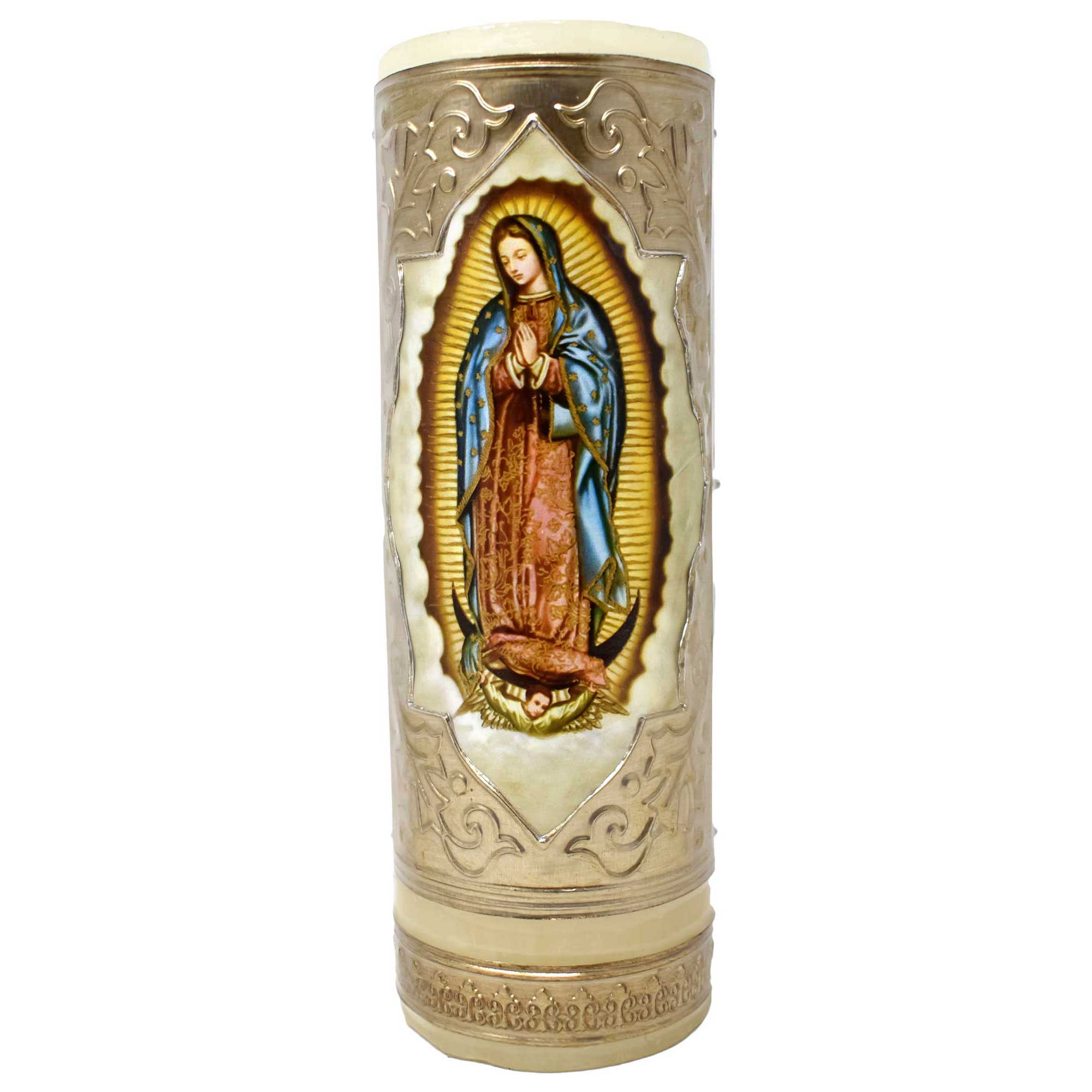 mrcjsales - Lady of Guadalupe Original Easter Candle 6" - 1/4 Kilo. Divine Symbol of Faith & Hope. Versatile Decoration for Church & Home. Wax