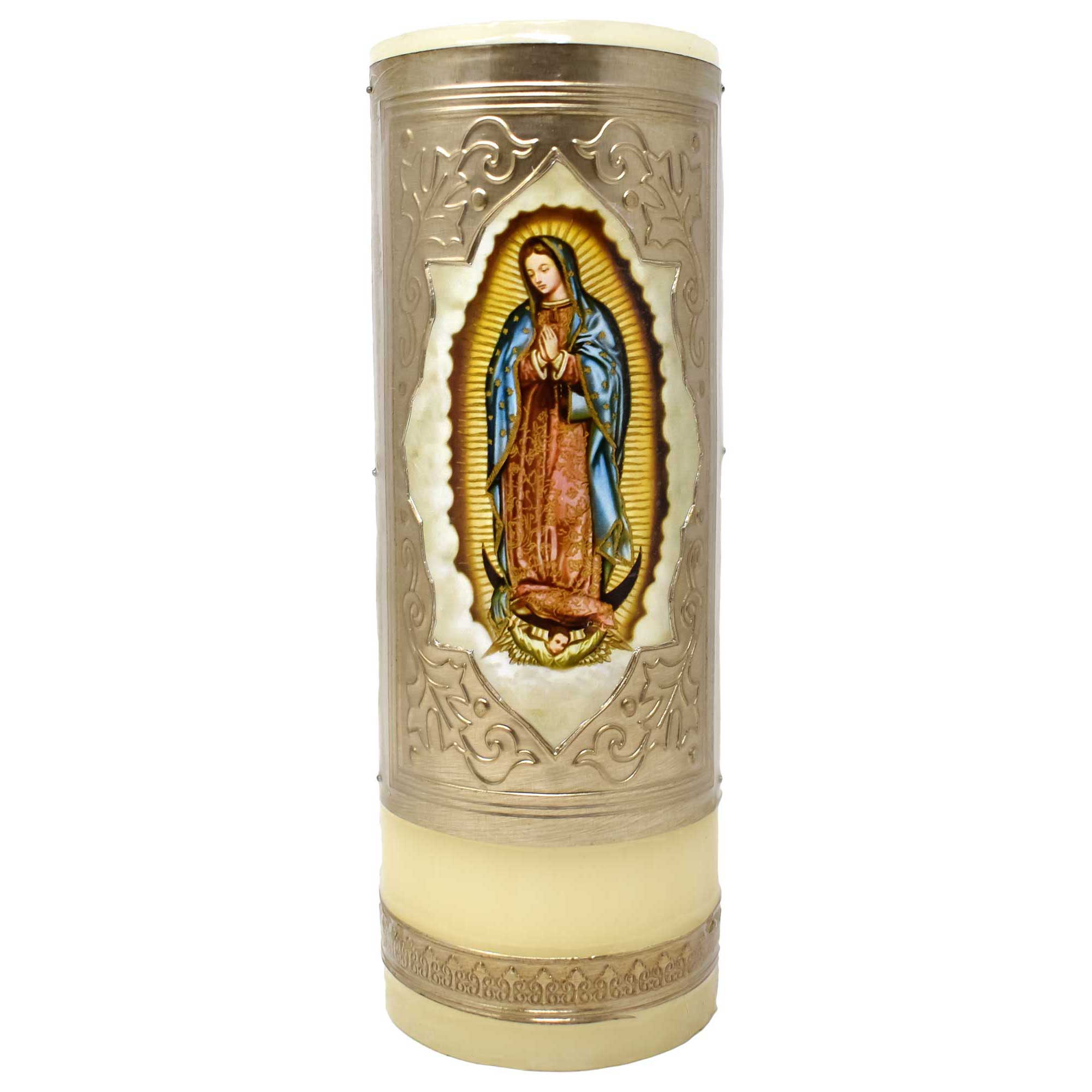 mrcjsales - Our Lady of Guadalupe Original Easter Candle 7" - 1/2 Kilo. Versatile Decoration for Church & Home. Wax. Meaningful Gift for Celebrations!