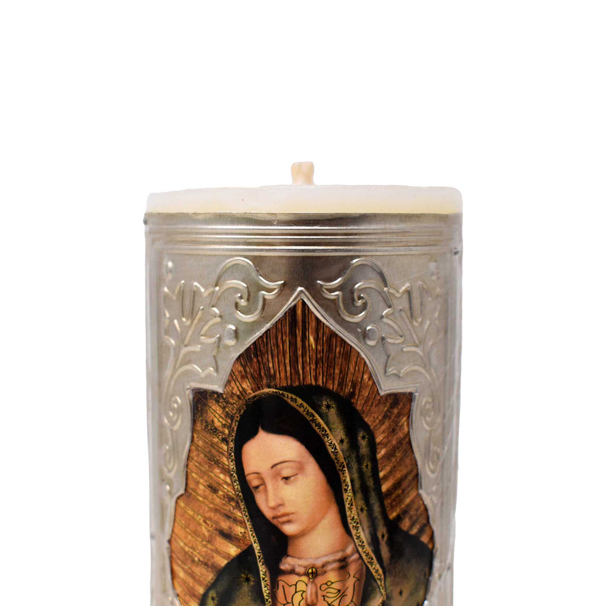 mrcjsales - Lady of Guadalupe Mc Easter Candle 7" - 1/2 Kilo. Divine Symbol of Faith & Hope. Church & Home. 100% Wax, Baptisms, Confirmations,