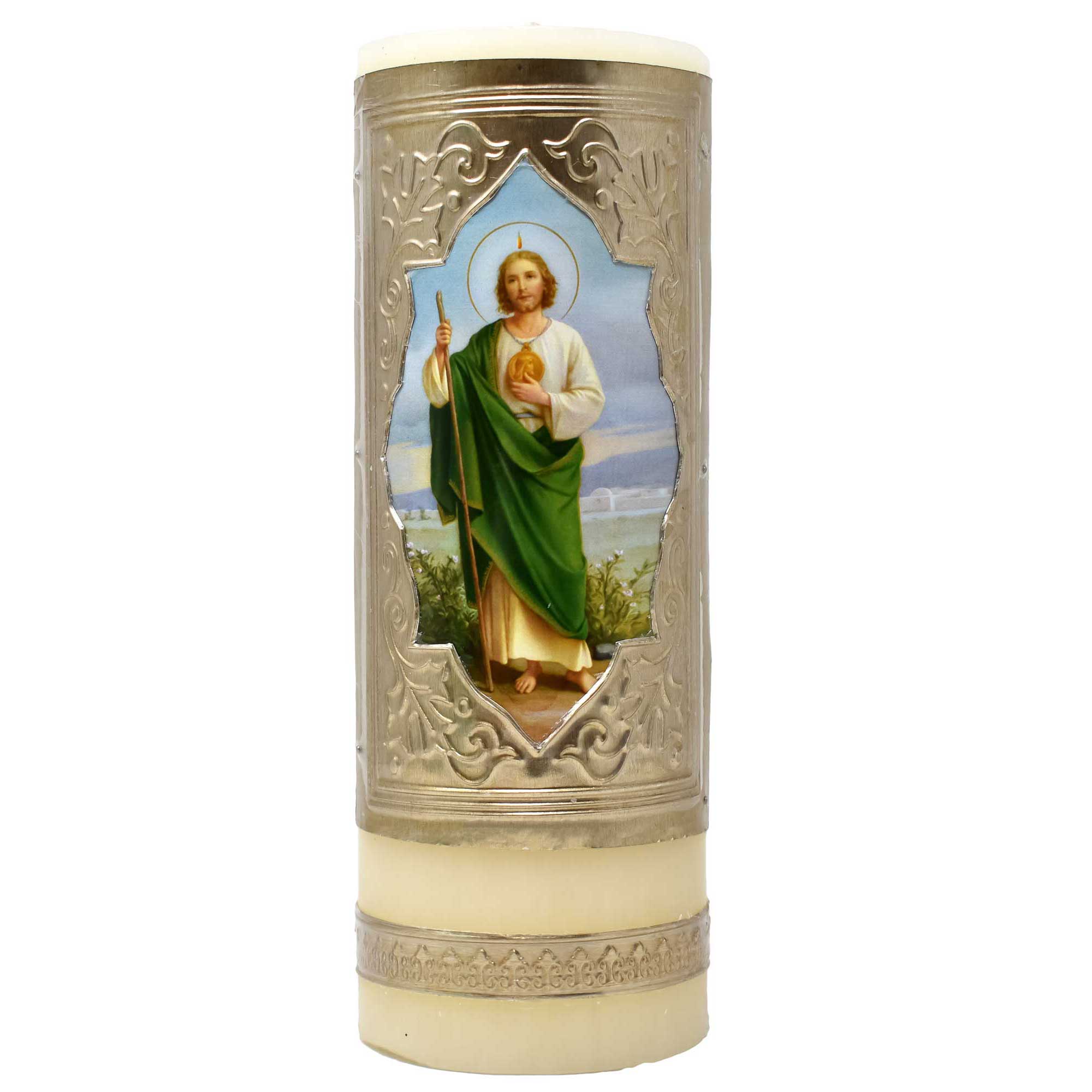 mrcjsales - Saint Judes Easter Candle - 7" Inches, 1/2 Kilos - Pure Wax - Off-White - Versatile Decoration - Meaningful Gift with Safety Measures