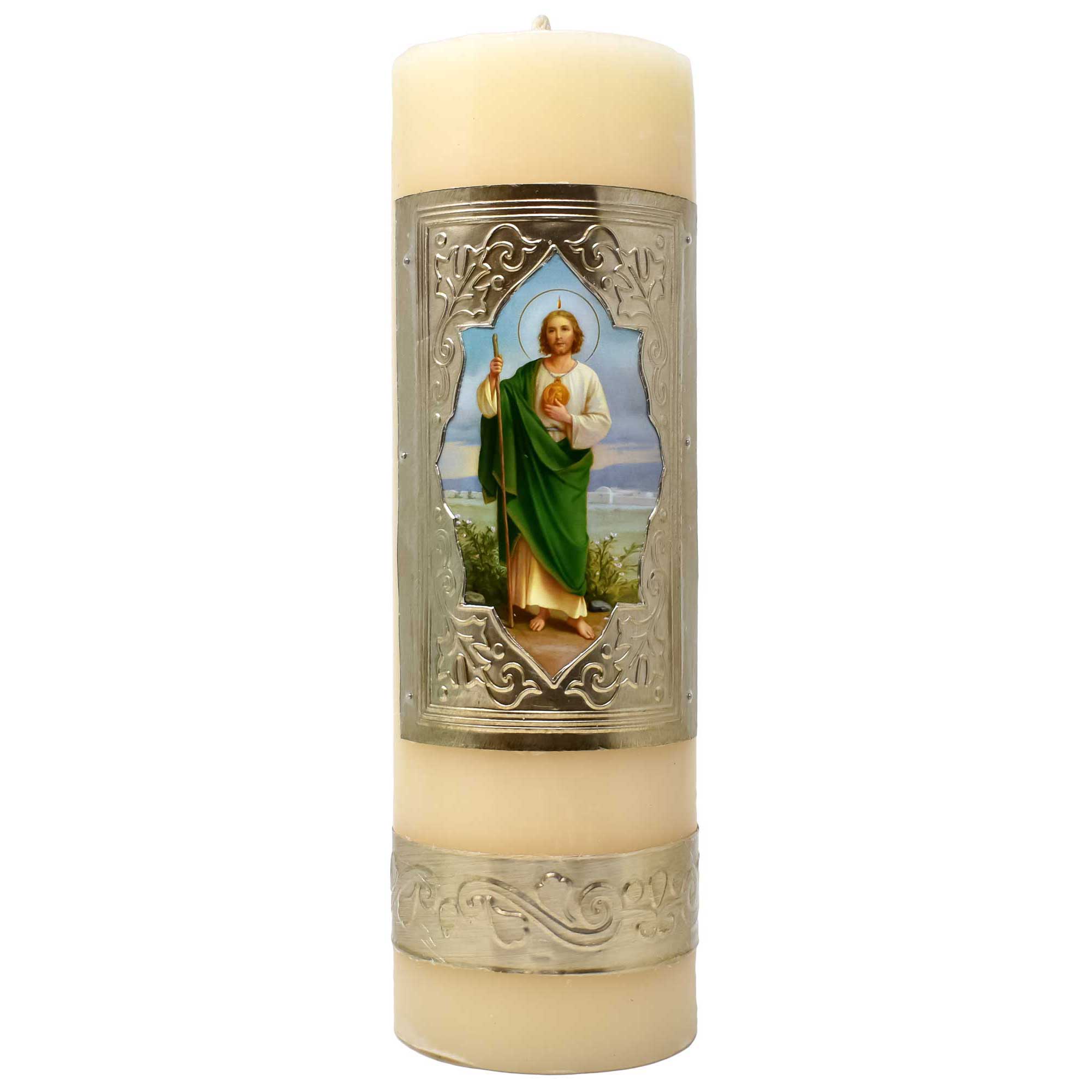 mrcjsales - Saint Judes Easter Candle 10" - 1 Kilo. Divine Symbol of Faith & Hope. Church & Home. Baptisms, Confirmations, and More!