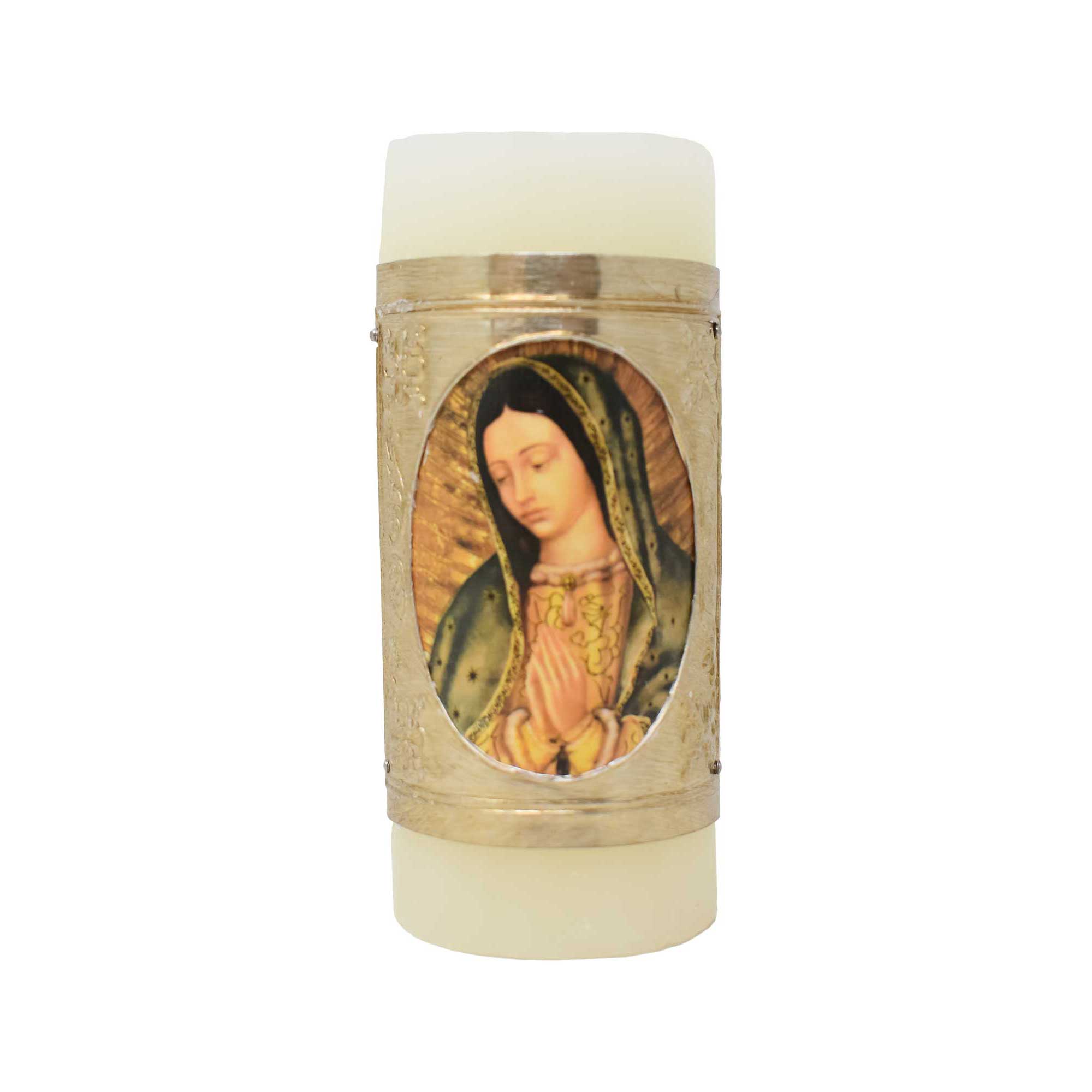 mrcjsales - Lady of Guadalupe Mini Easter Candle 3" - 12 Pack. Divine Symbol of Faith & Hope. Versatile Decoration for Church & Home.