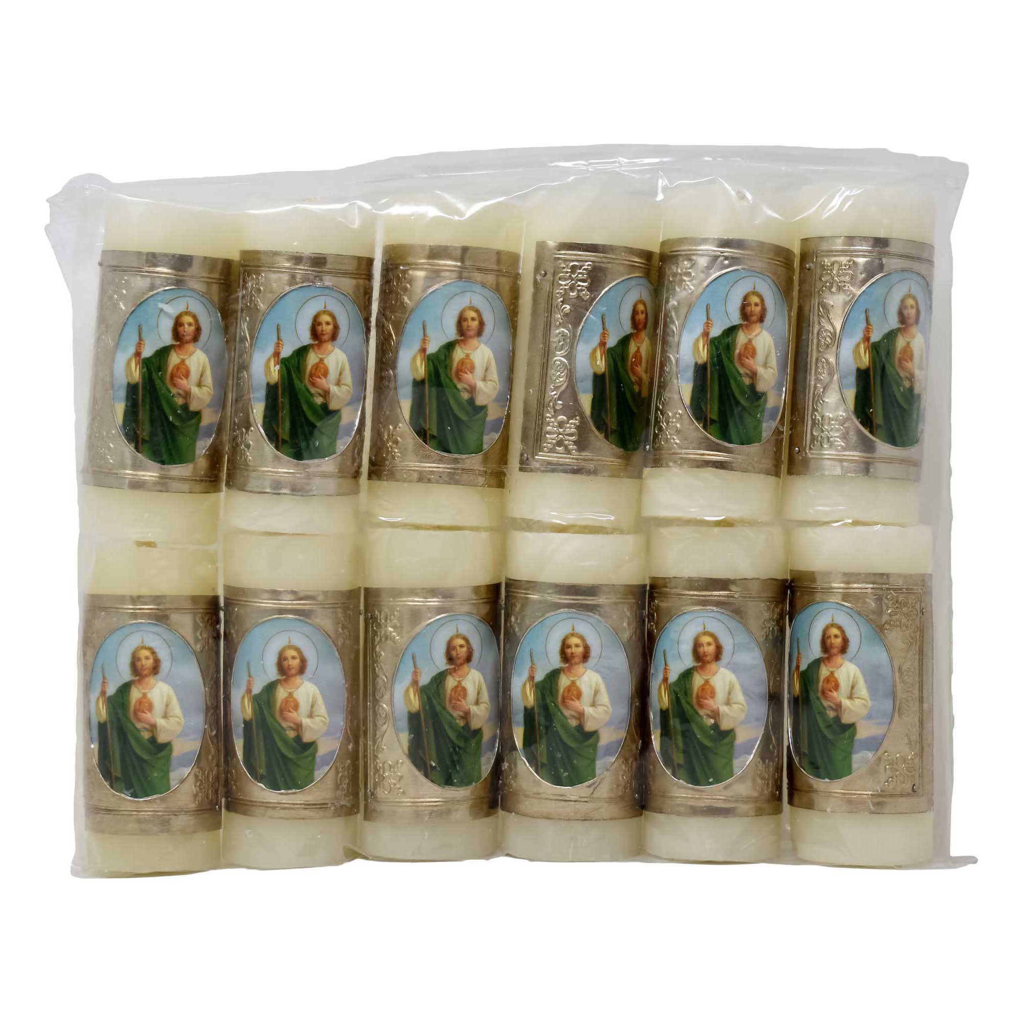 mrcjsales - St. Judas Easter Mini Wax Candles - 12-Pack 3" Inches - Pure Wax - Off-White - Versatile Decoration & Prayer Support