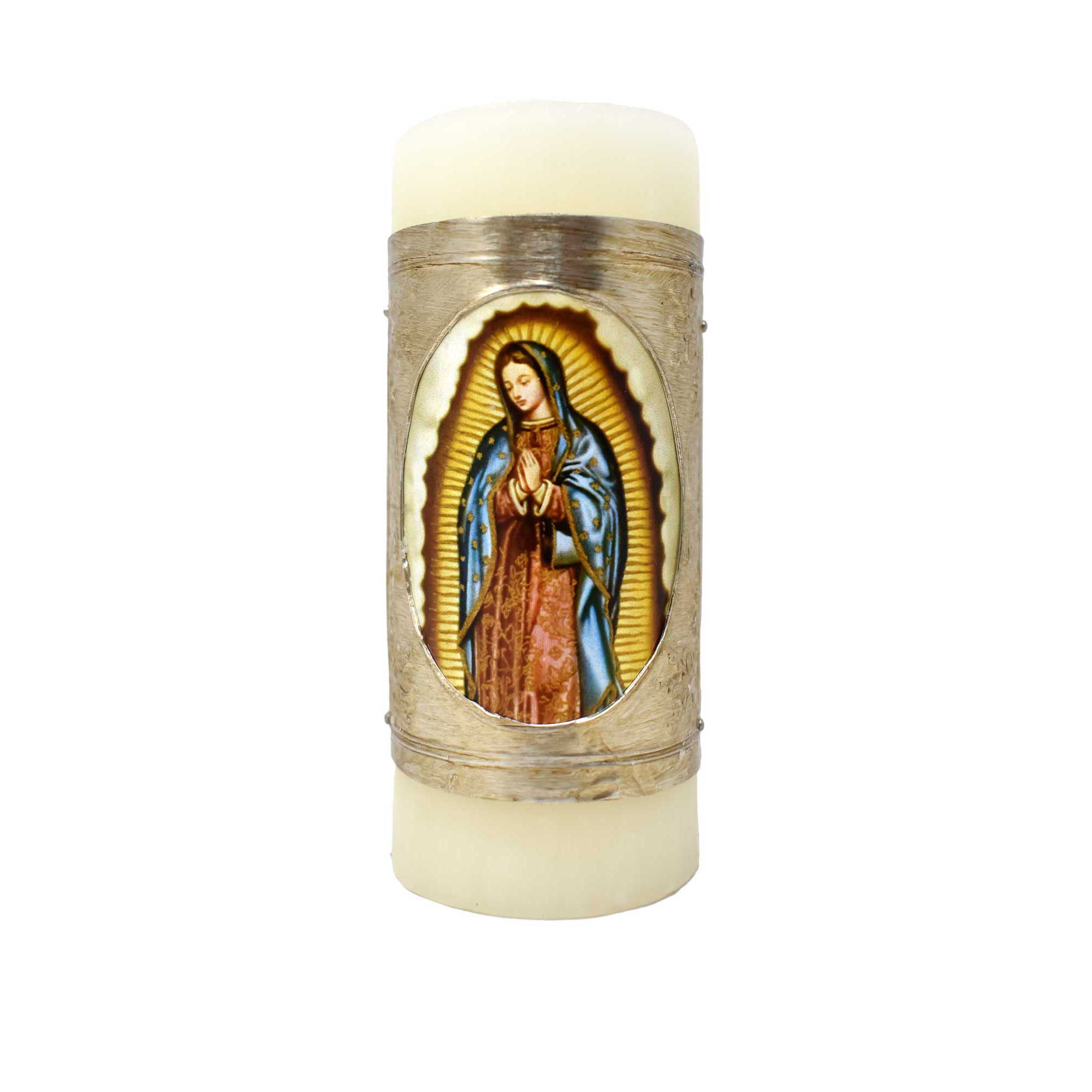 mrcjsales - Lady of Guadalupe Original Easter Candle 3" - Wax. Divine Symbol of Faith & Hope. Versatile Decoration for Church & Home.