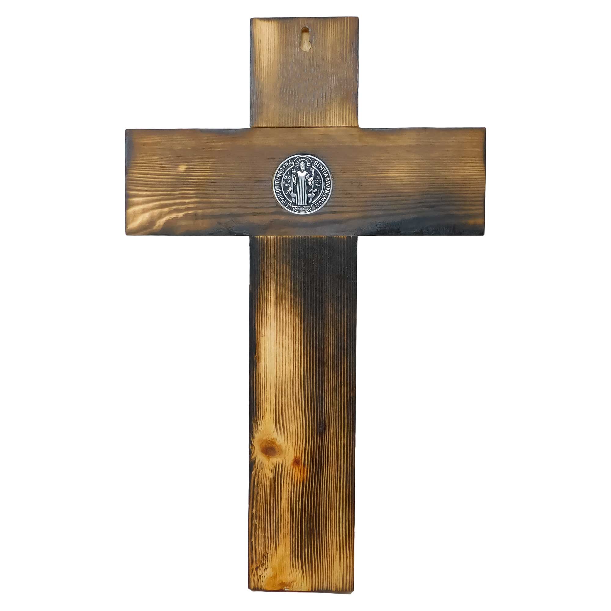 Saint Benedict Crucifix Burned Wood