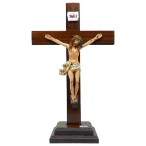 Saint Benedict Polyester Crucifix w/Base. 15" inch