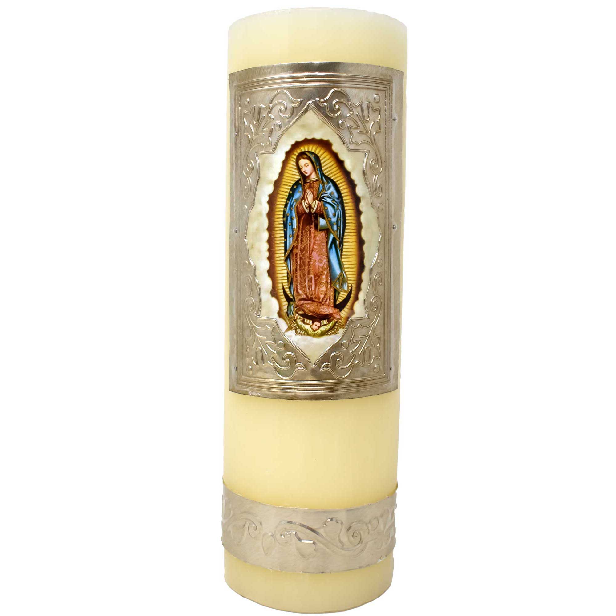 mrcjsales - Lady of Guadalupe Original Easter Candle 10" - 1 Kilo. Divine Symbol of Faith & Hope.Meaningful Gift for Celebrations!