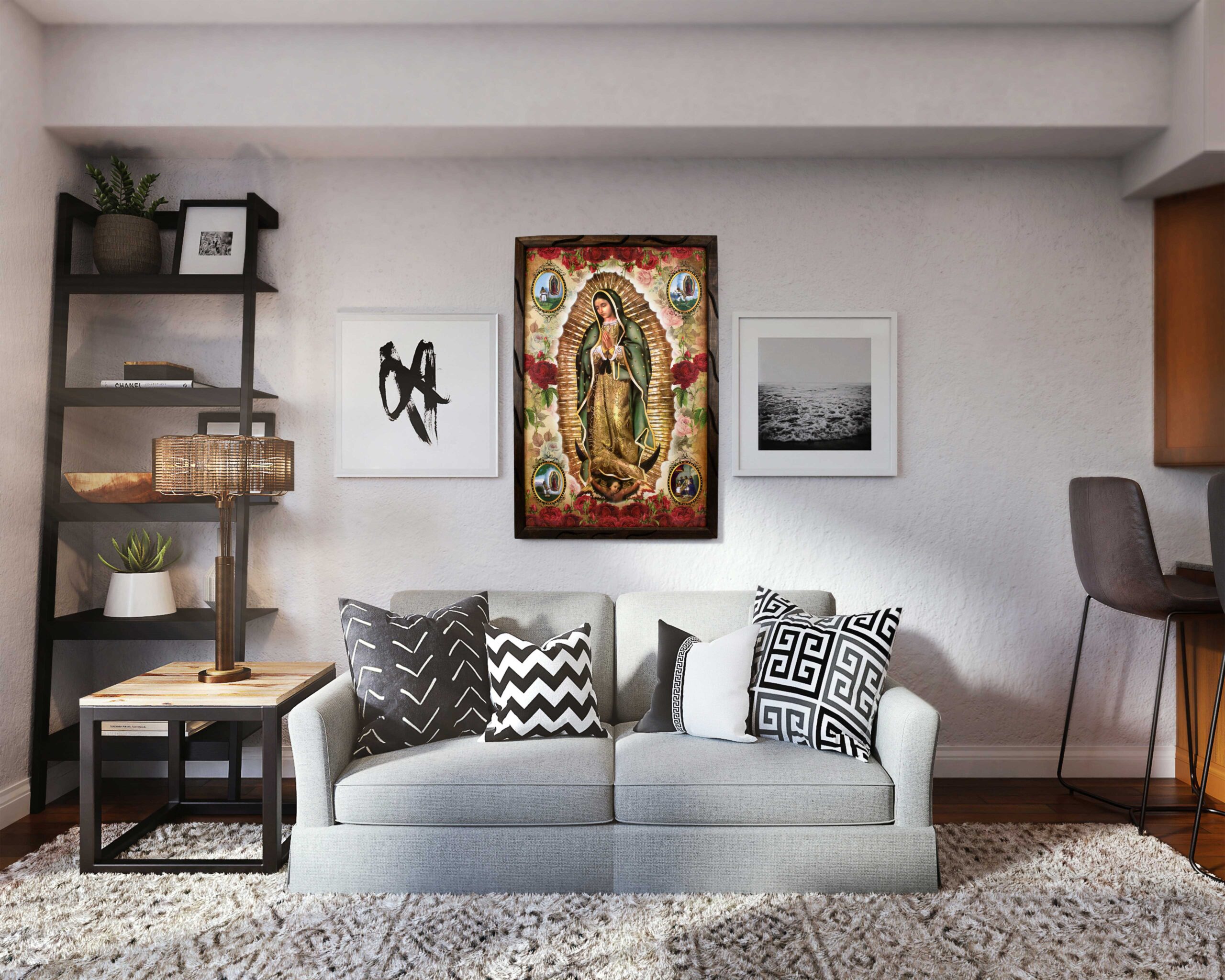 Mrcjsales - Divine Lady of Guadalupe – Rustic Frame, Hope, Love, Strength, and Compassion in Every Stroke. Multiple Sizes!