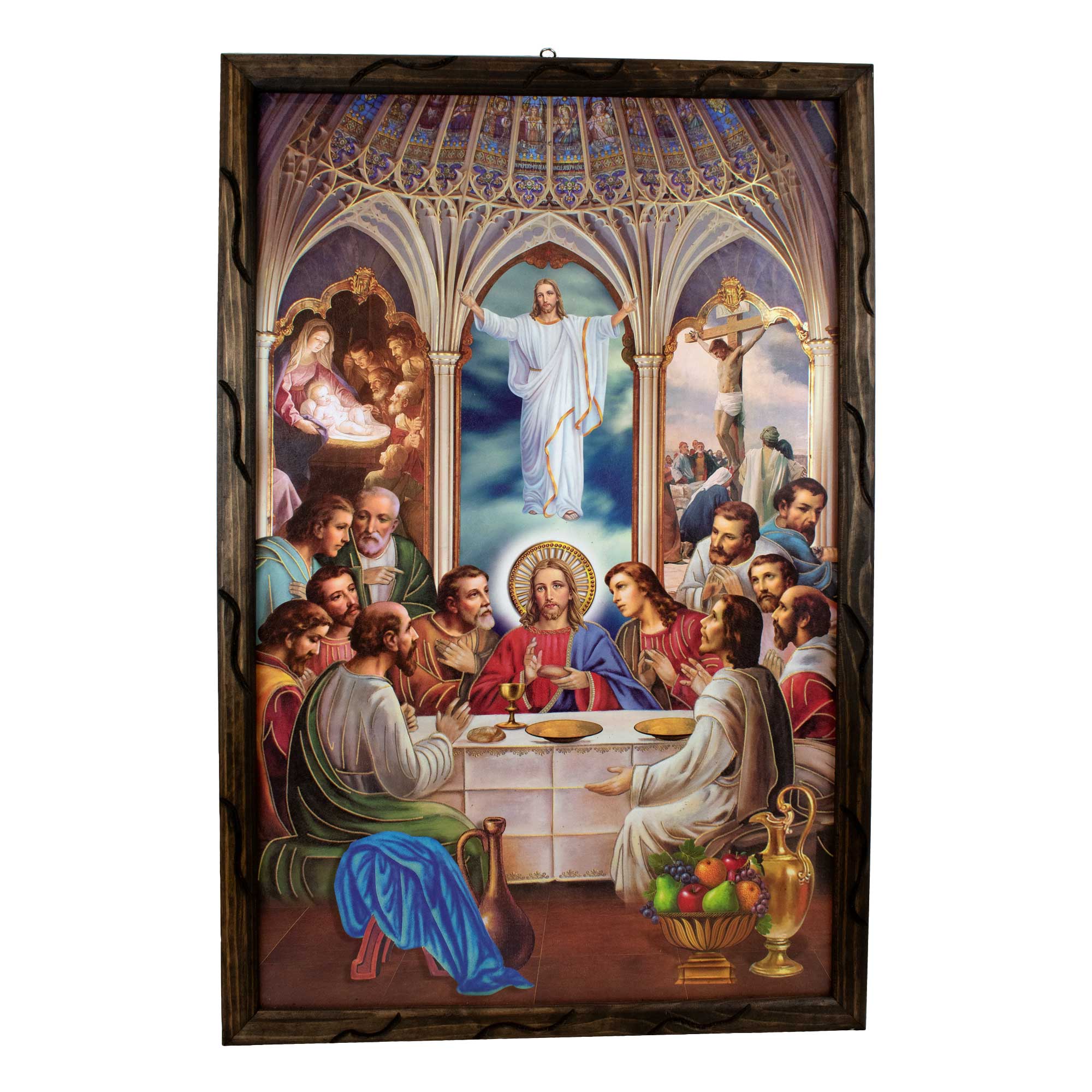 Mrcjsales - Sacred Last Supper – Rustic Frame, Symbolic Mexican Art, Perfect Home Decor & Thoughtful Gift for Spiritual Significance.