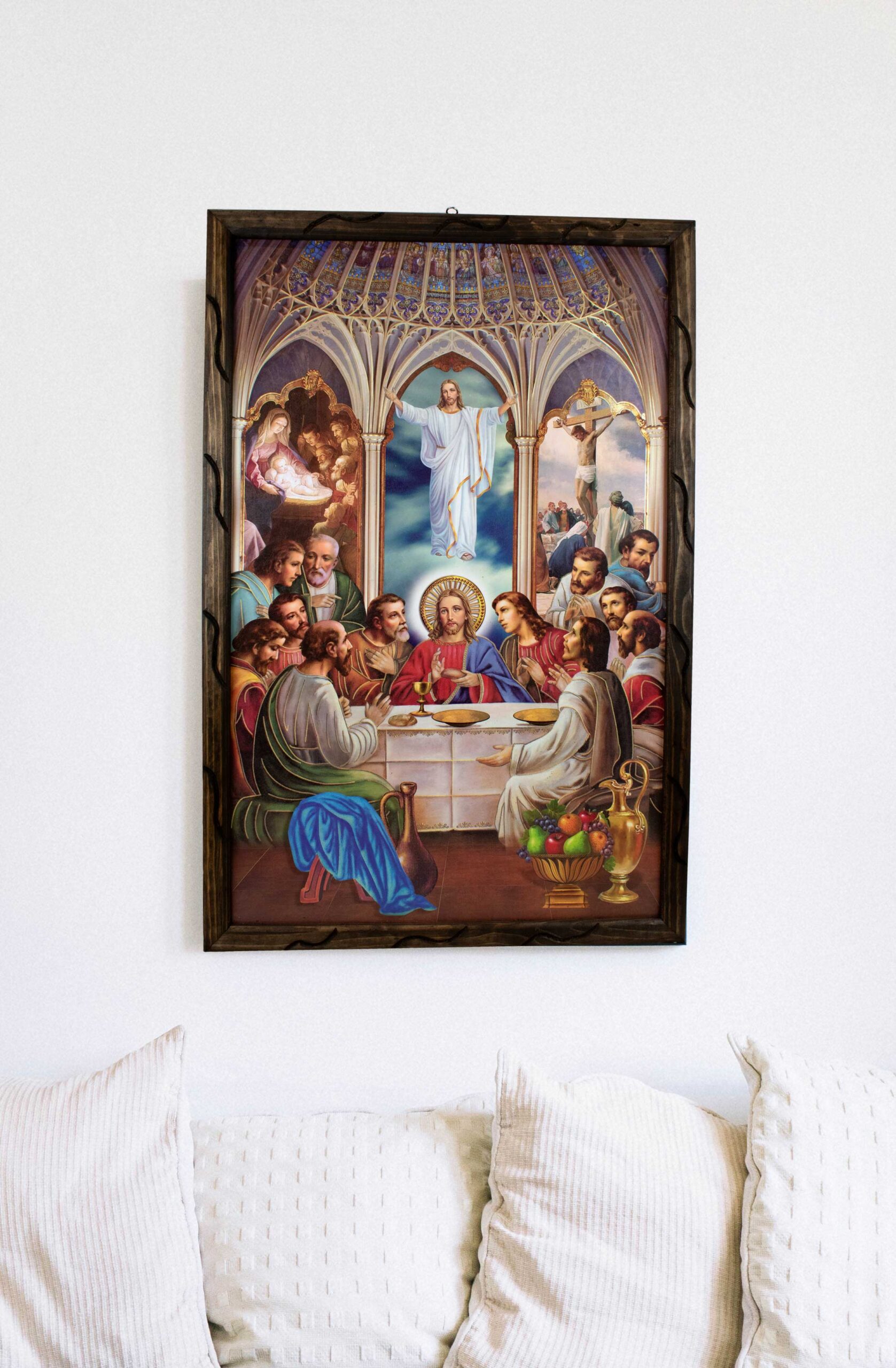 Mrcjsales - Sacred Last Supper – Rustic Frame, Symbolic Mexican Art, Perfect Home Decor & Thoughtful Gift for Spiritual Significance.