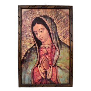 Lady of Guadalupe Mc – Rustic Frame - Mexican Art,Perfect Gift for Any Occasion, Expresses Hope, Love, and Compassion - Virgen De Guadalupe