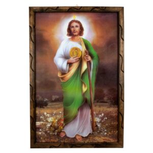 Mrcjsales - Saint Judas Essence - Rustic Frame, Symbol of Strength, Hope, and Spiritual Comfort. Ideal Gift for Special Occasions!