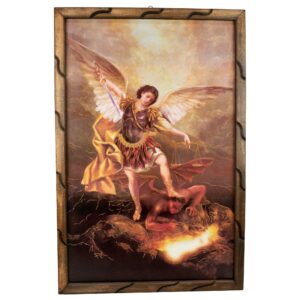 Mrcjsales - St. Michael Essence - Rustic Frame, Symbol of Strength, Hope, and Spiritual Comfort. Ideal Gift for Special Occasions!