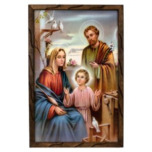 Mrcjsales - Sacred Family - Rustic Frame, Unique Mexican Art, Symbol of Hope, Love, and Dignity. Perfect Gift for Spiritual Comfort!