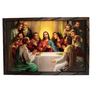 Mrcjsales - Last Supper - Rustic Frame, Ultima Cena, Unique Symbol of Hope & Love, Perfect Home Decor & Meaningful Gift in Multiple Sizes!