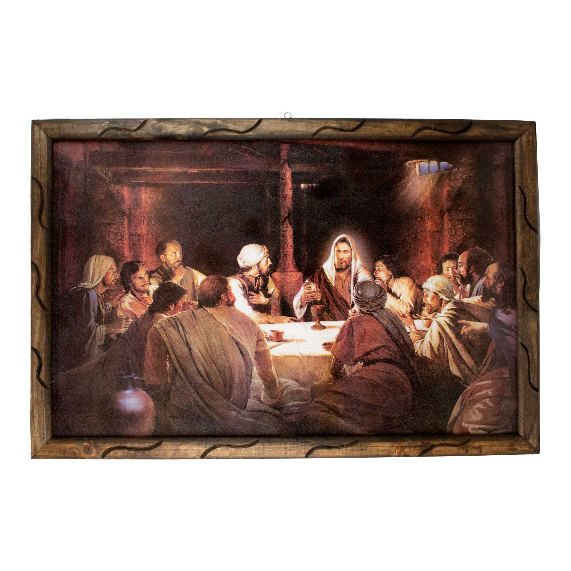 Mrcjsales - Last Supper Ancient – Rustic Frame, Ultima Cena, Hope & Love, Mexican Design, Unique Home Decor & Meaningful Gift!