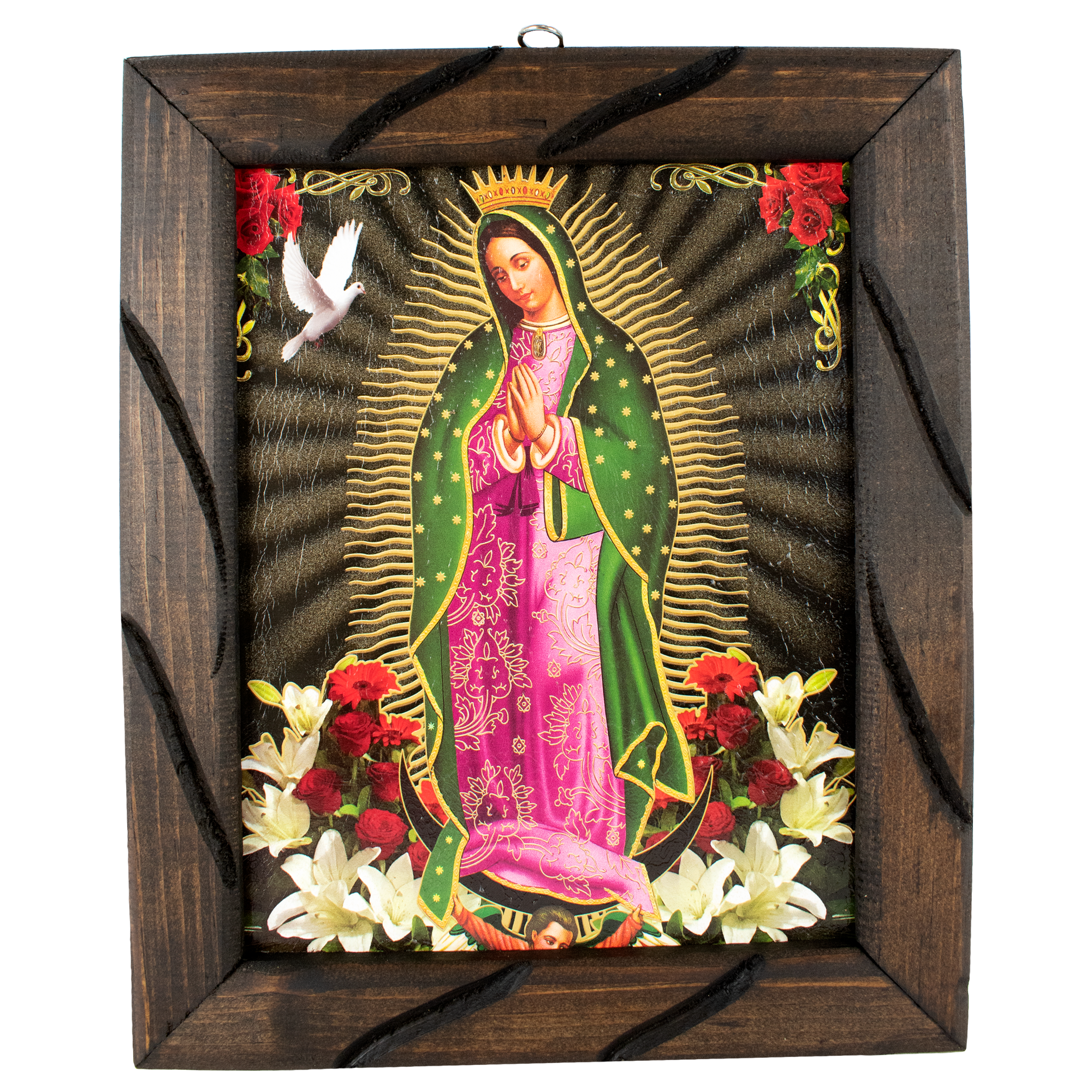 Mrcjsales- Virgen de Guadalupe - lady of guadalupe – Rustic Frame, Mexican Art, Symbolizes Hope, Love, Strength. Perfect Home Decor & Unique Gift!