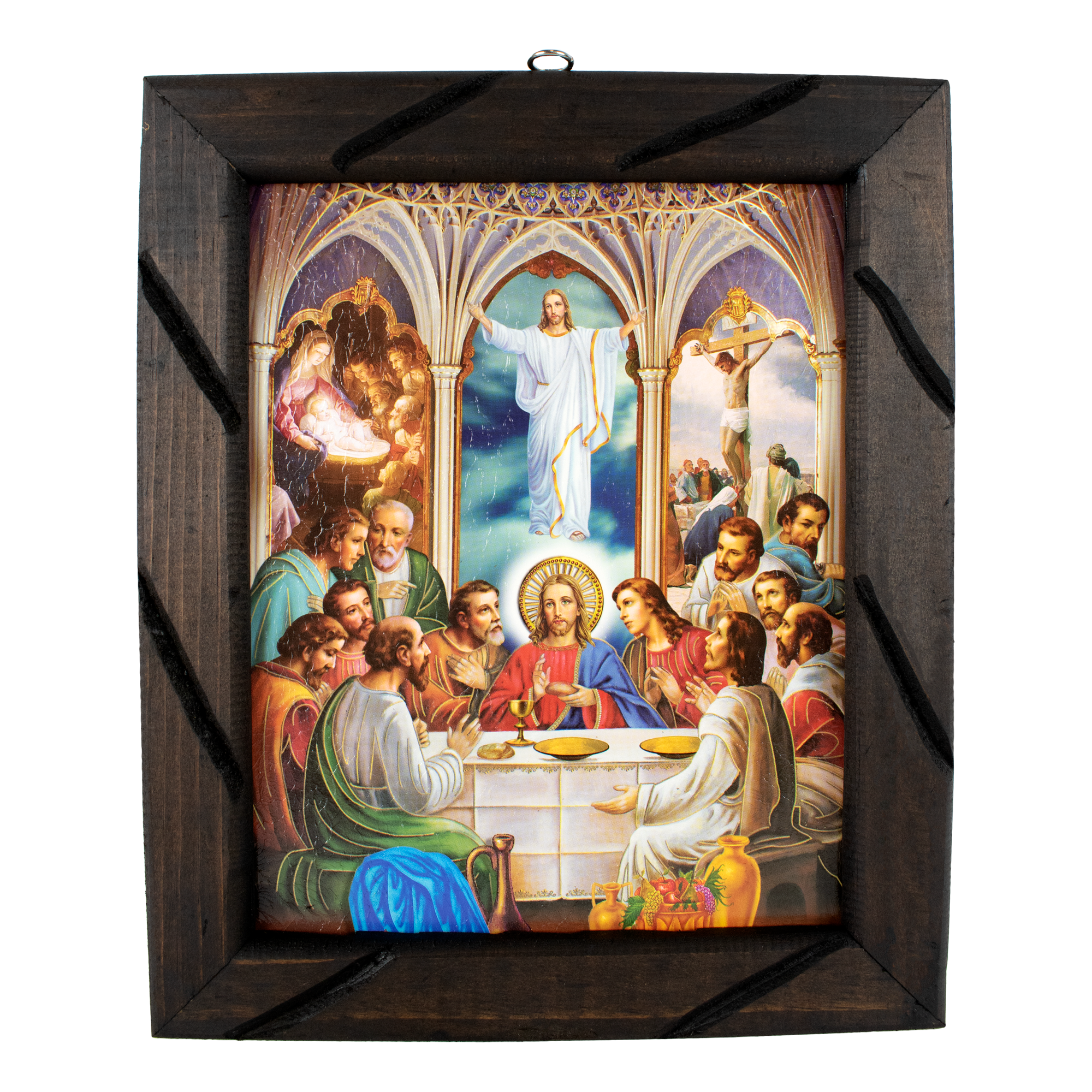 Mrcjsales - Sacred Last Supper – Rustic Frame, Symbolic Mexican Art, Perfect Home Decor & Thoughtful Gift for Spiritual Significance.