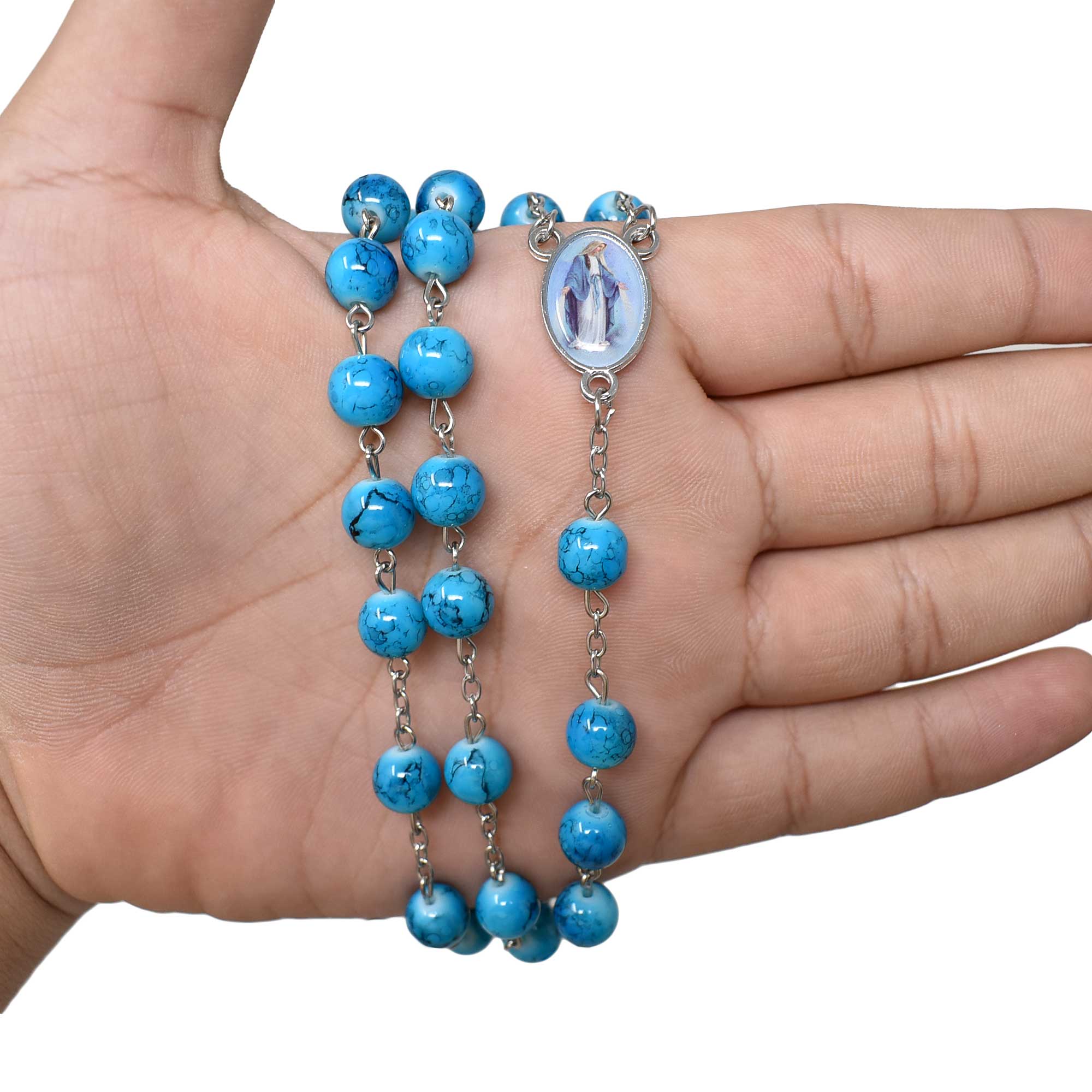 Miraculous Virgin Marble Rosary