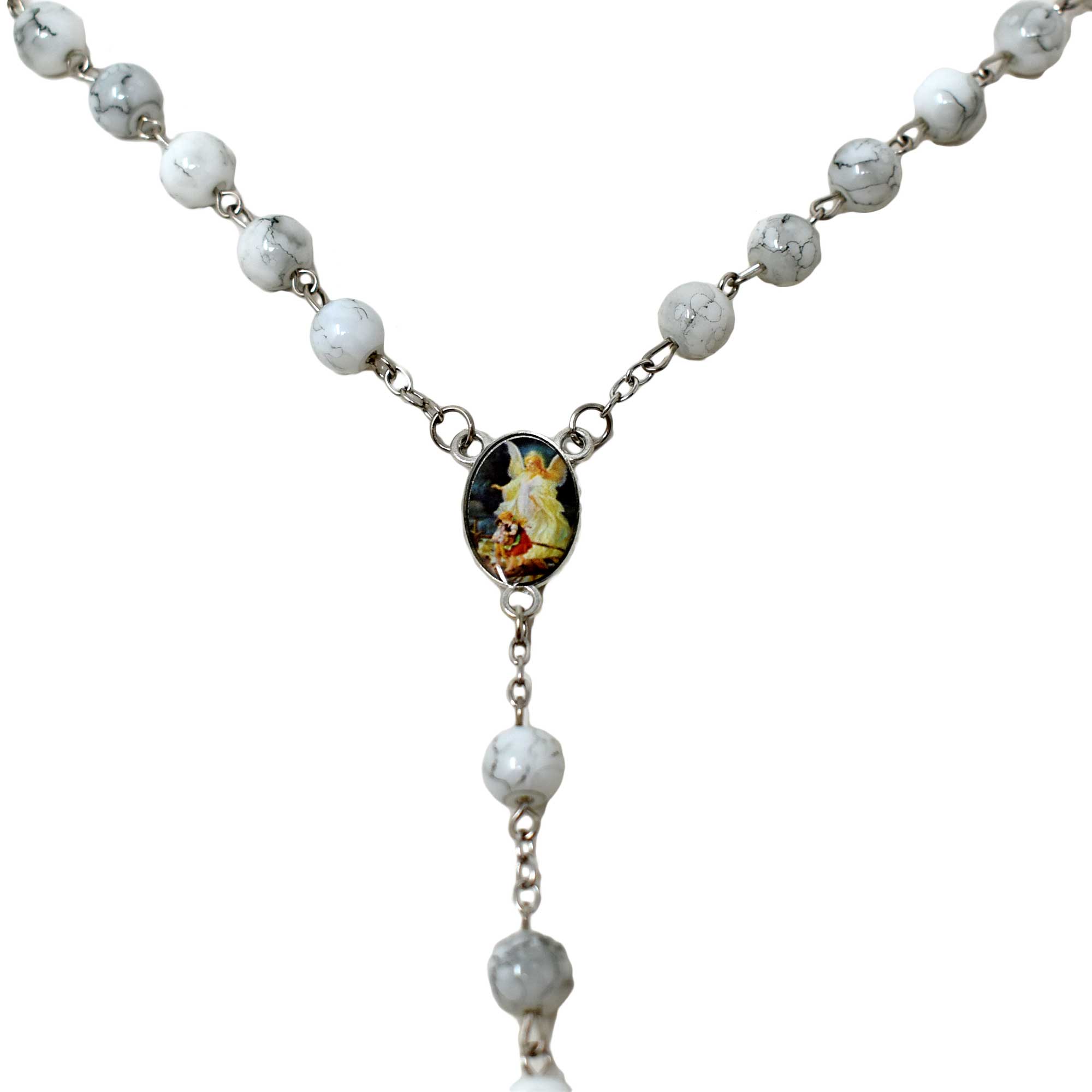 Angel de La Guarda Marble Rosary