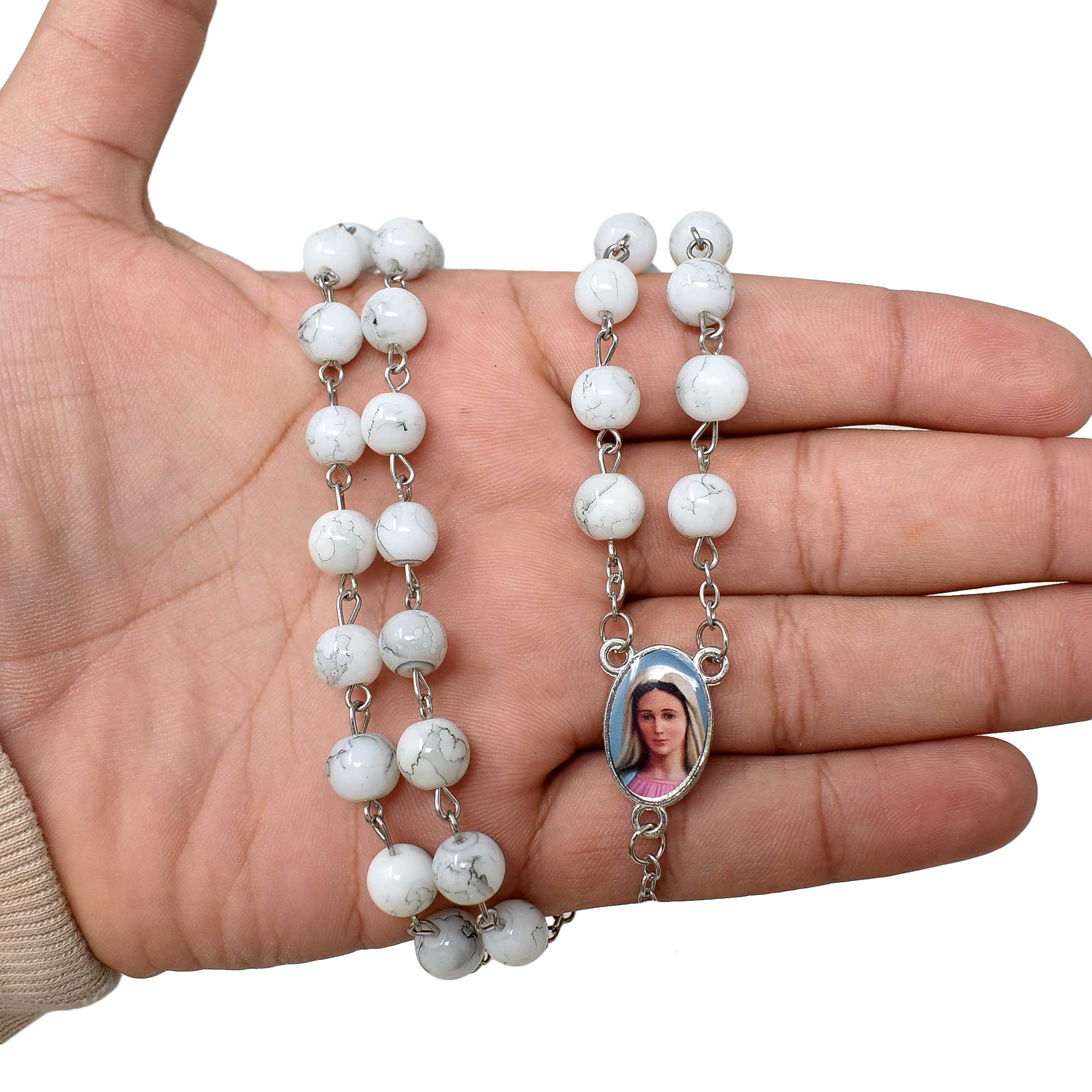 Miraculous virgin Mc Marble Rosary