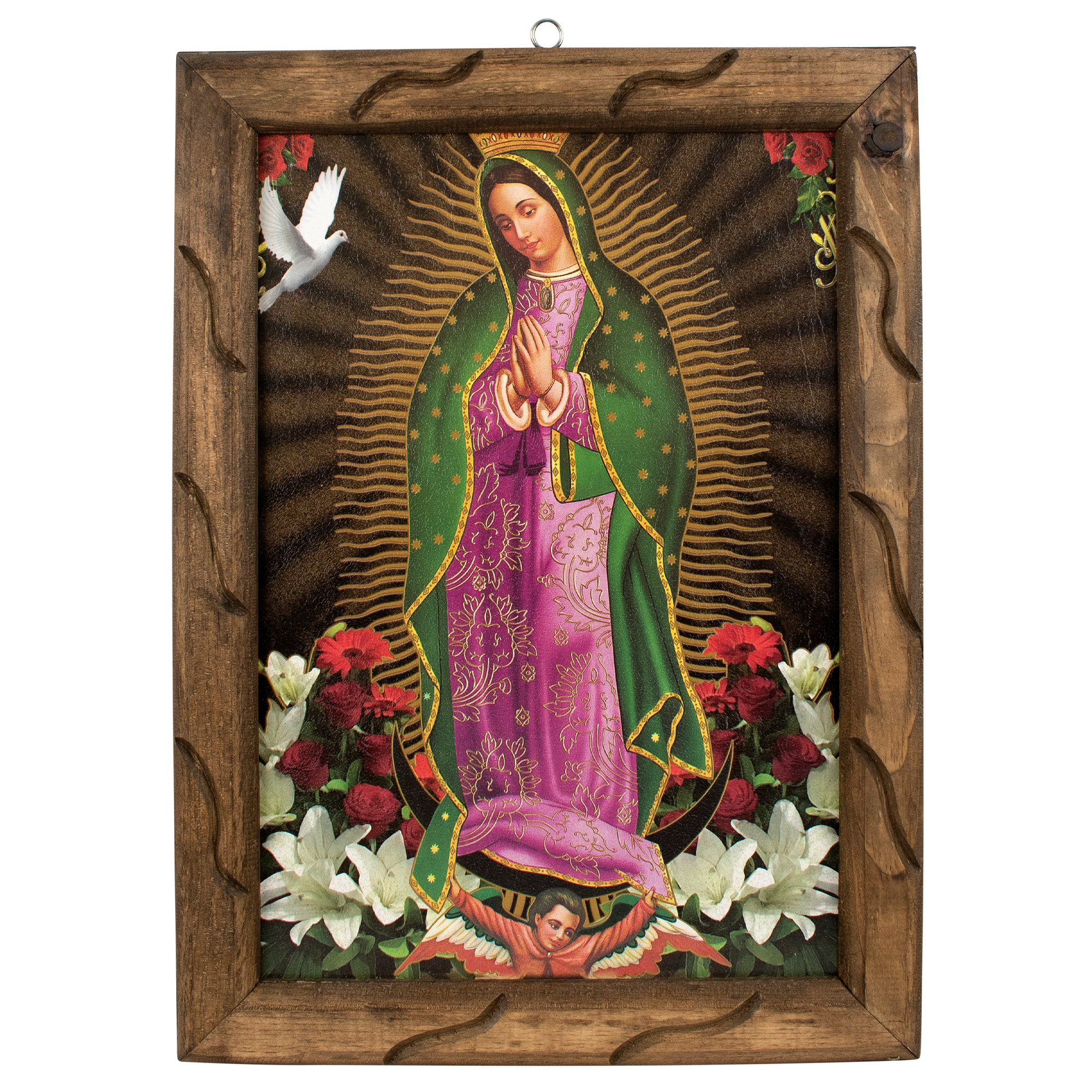 Mrcjsales- Virgen de Guadalupe - lady of guadalupe – Rustic Frame, Mexican Art, Symbolizes Hope, Love, Strength. Perfect Home Decor & Unique Gift!