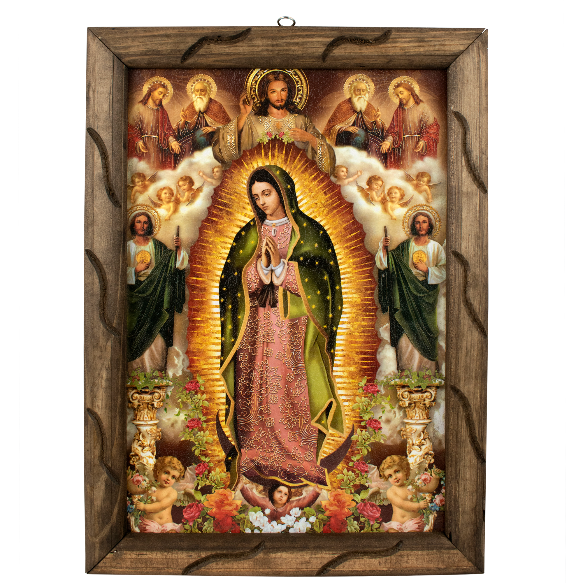 Mrcjsales - Guadalupe Serenity – Rustic Frame, Divine Symbol, Perfect Home Decor or Thoughtful Gift for Special Occasions.