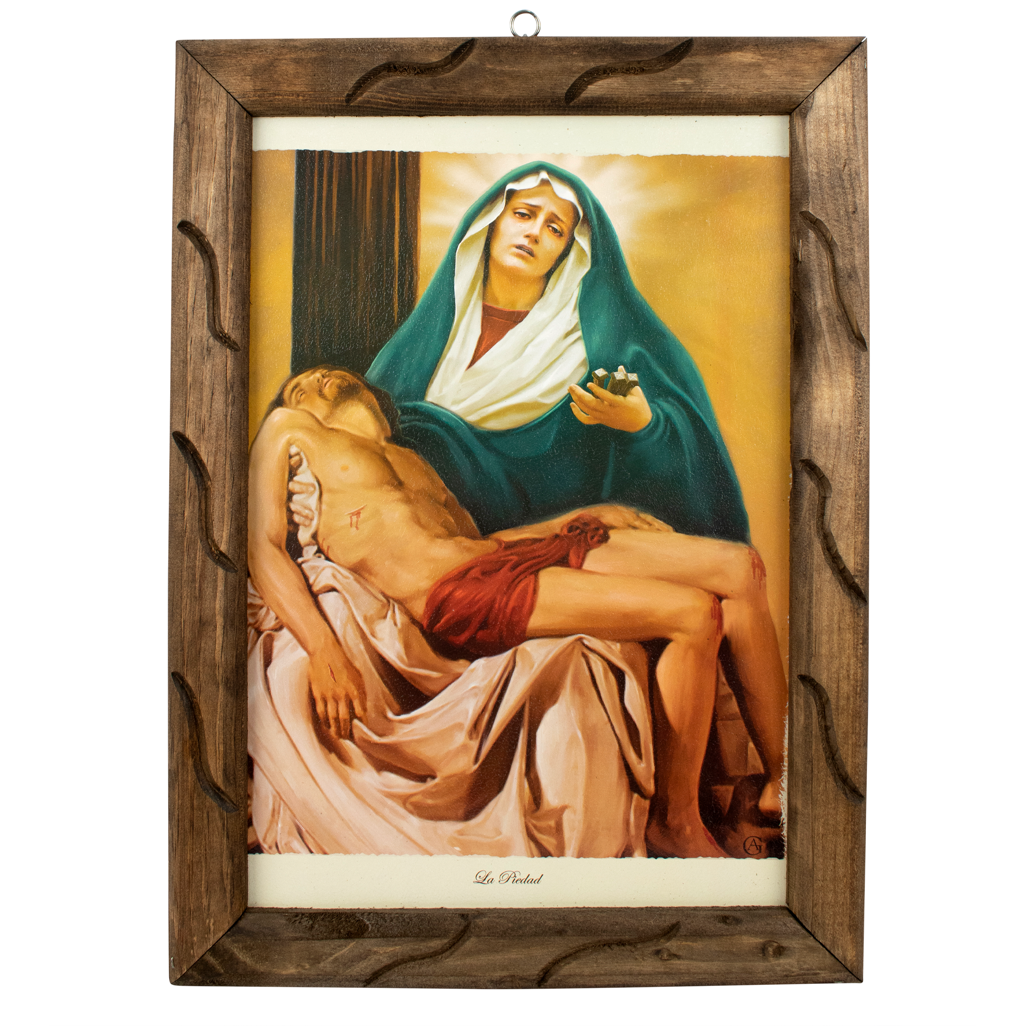 Mrcjsales: La Pieta Wooden Frame - Mexican Art Expressing Hope, Love, and Compassion. Unique Rustic Design. Multiple Sizes Available!