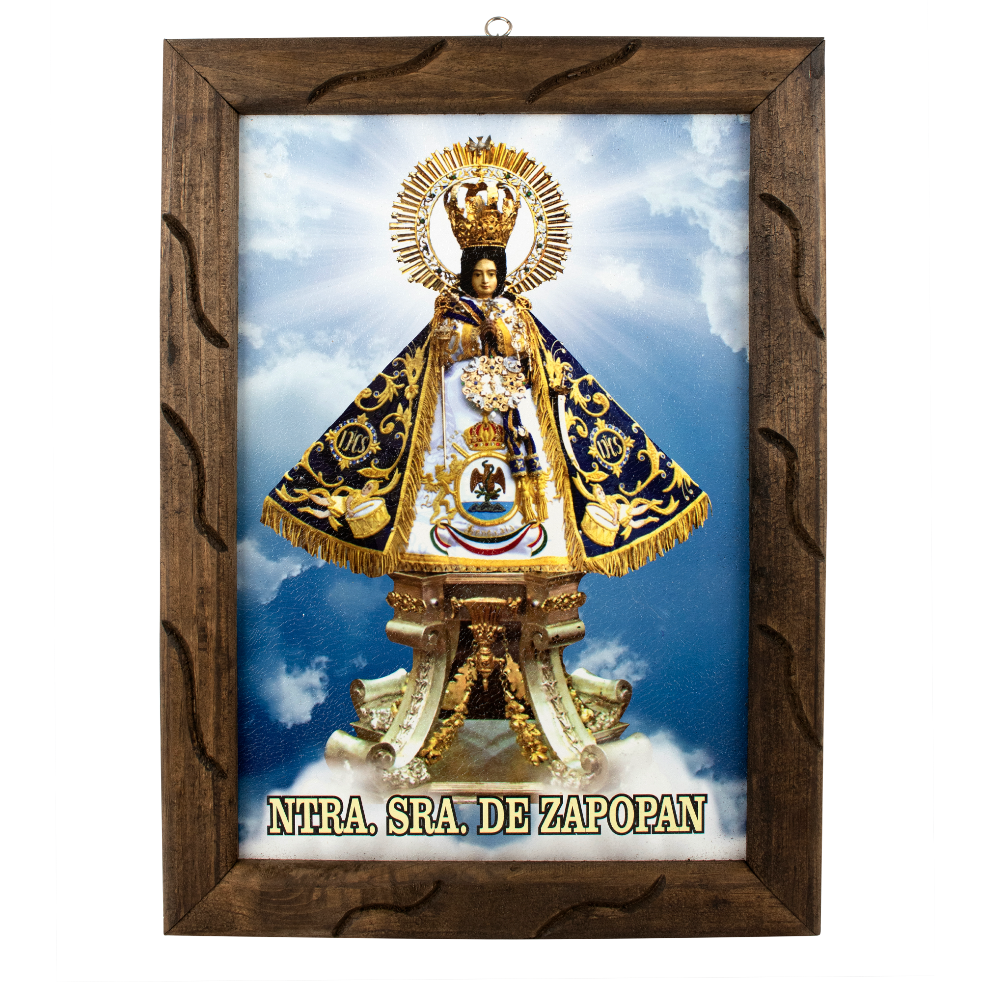 Mrcjsales - Virgin of Zapopan – Rustic Frame, La Virgen de Zapopan, Mexican Art, Symbolizes Hope, Love, Strength. Perfect Home Decor & Unique Gift!