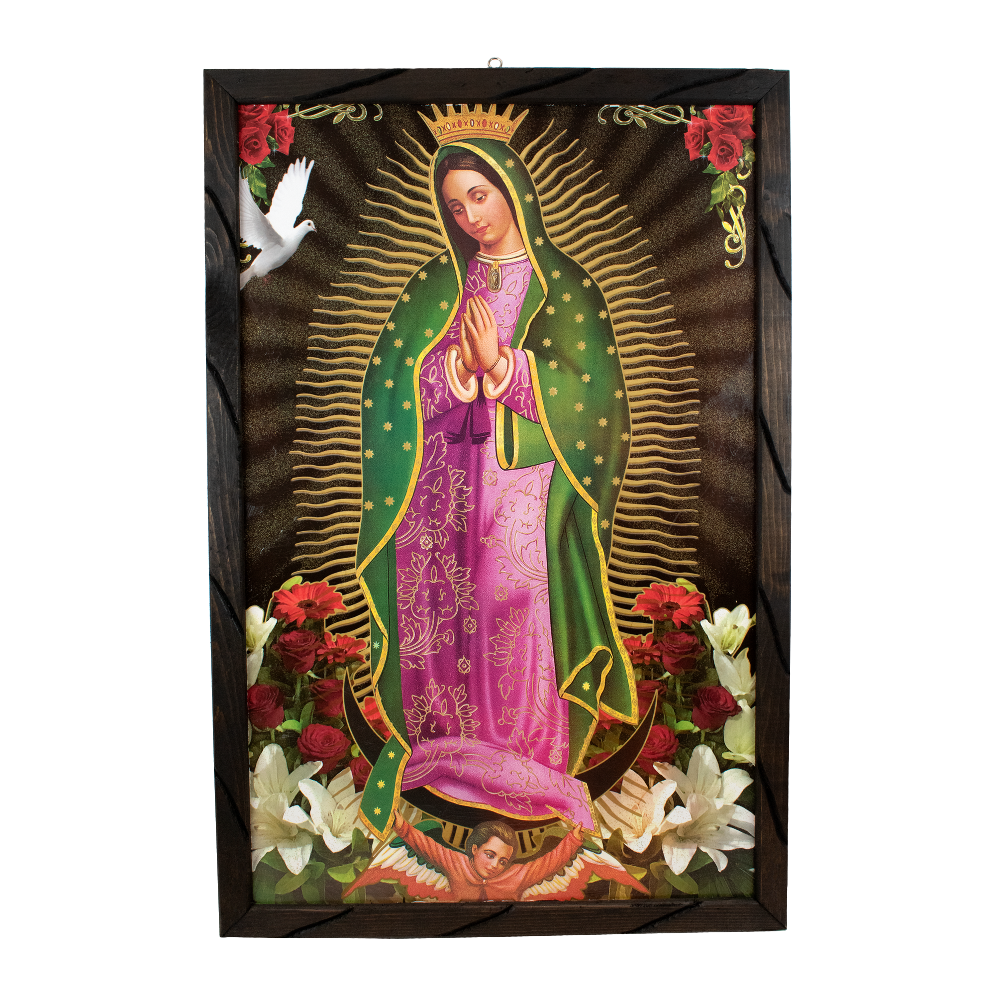 Mrcjsales- Virgen de Guadalupe - lady of guadalupe – Rustic Frame, Mexican Art, Symbolizes Hope, Love, Strength. Perfect Home Decor & Unique Gift!