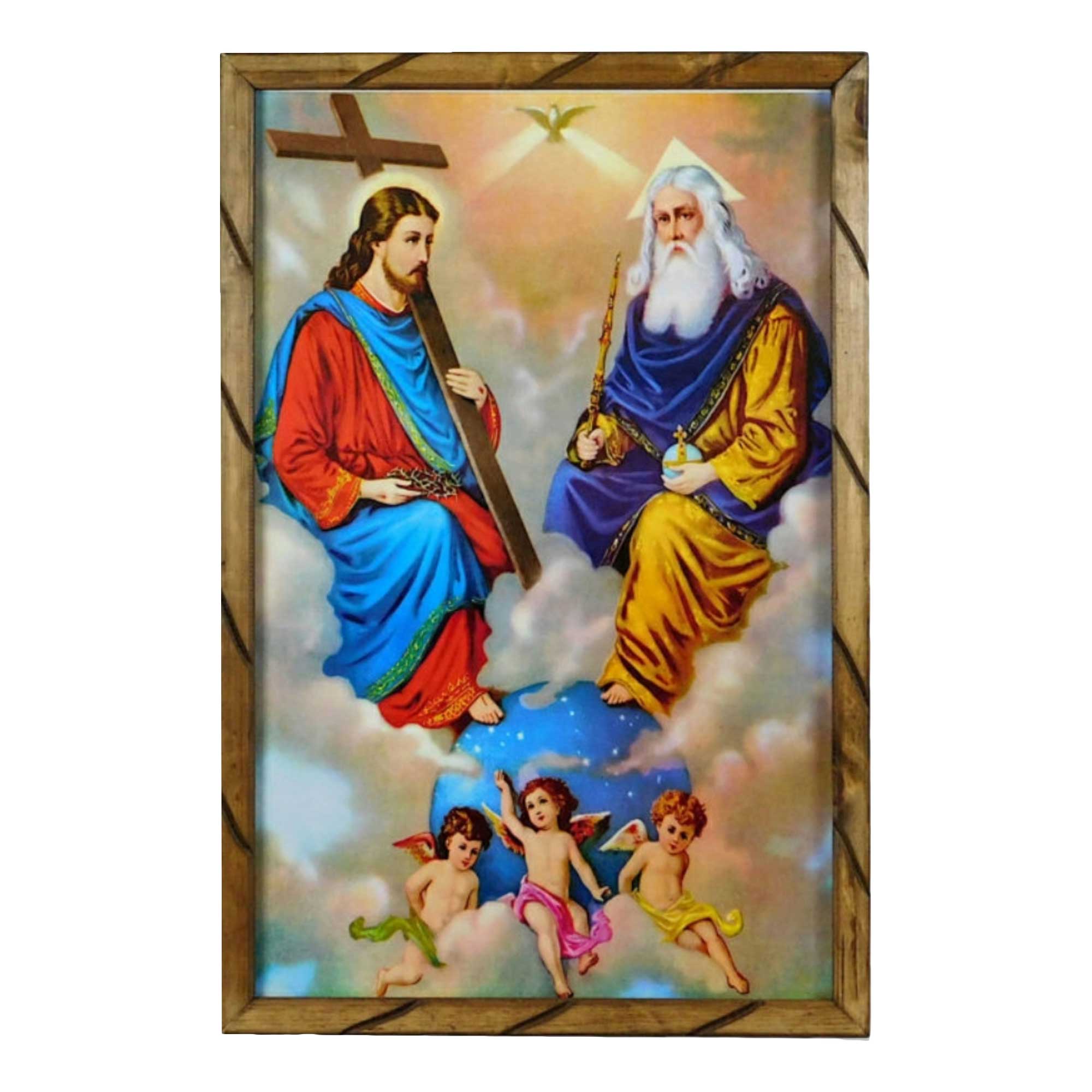 Mrcjsales - The Holy Trinity Wooden Frame - Unique Mexican Art Symbolizing Strength, Hope, Love.Multiple Sizes Available!