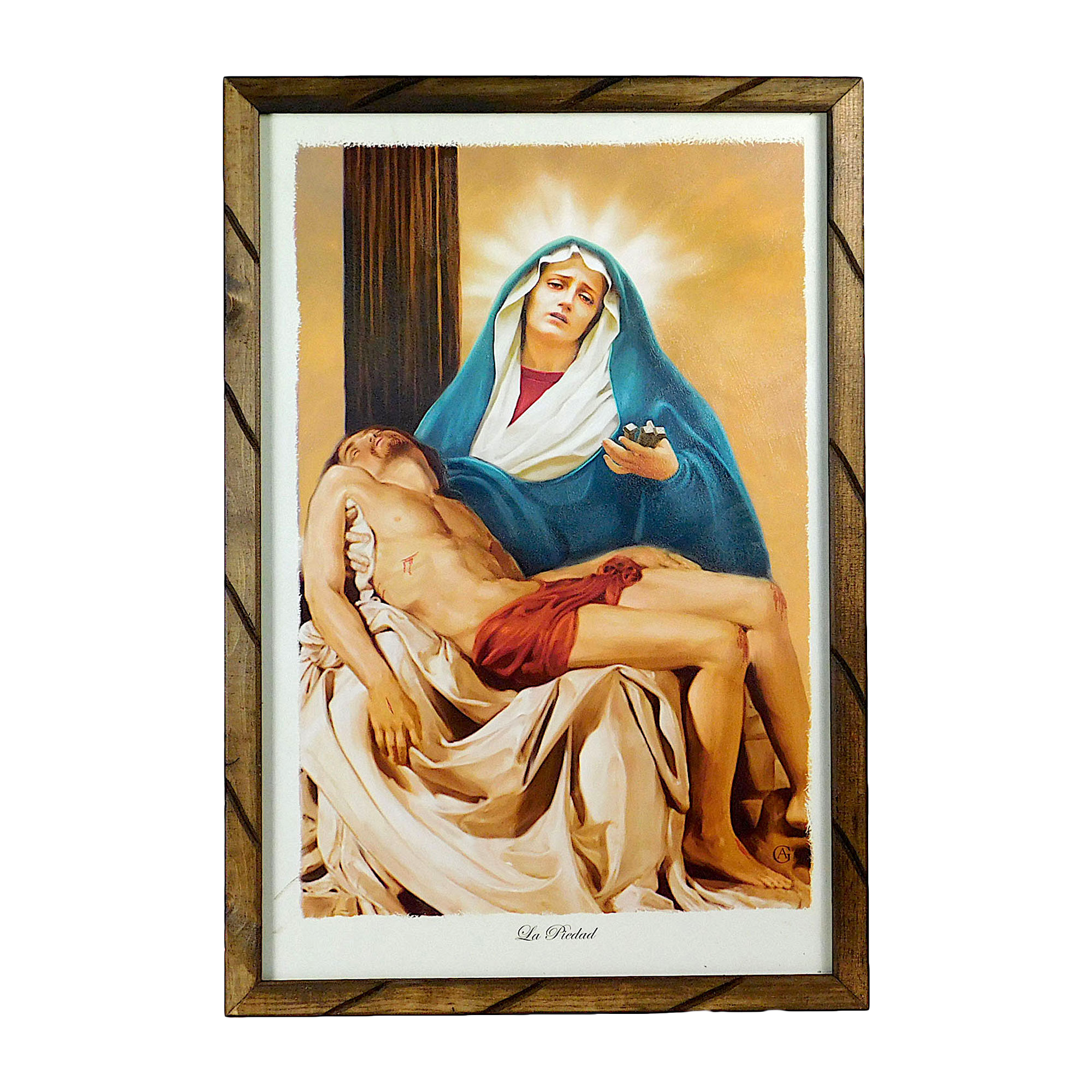 Mrcjsales: La Pieta Wooden Frame - Mexican Art Expressing Hope, Love, and Compassion. Unique Rustic Design. Multiple Sizes Available!