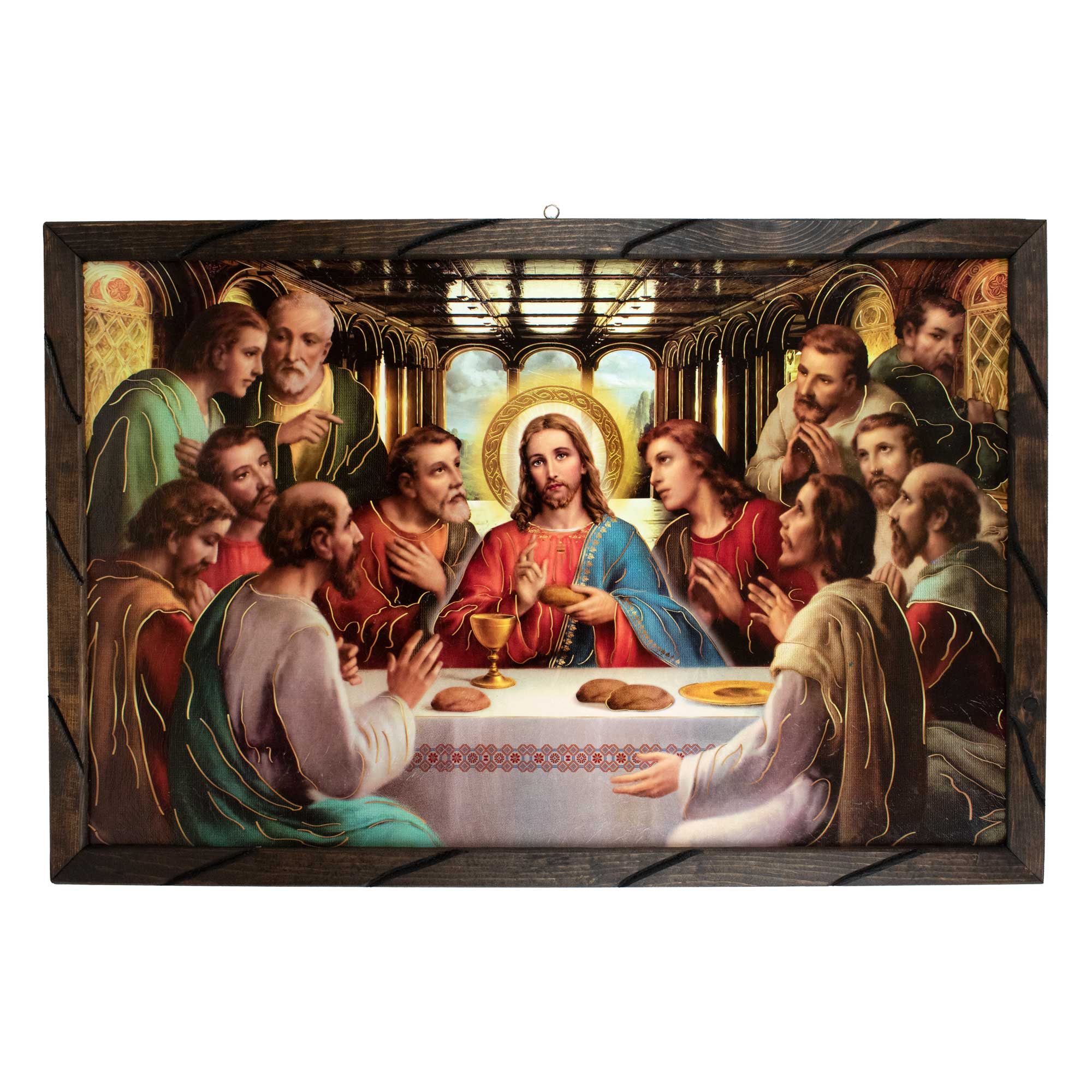 Mrcjsales - Last Supper DaVinci – Rustic Frame, Ultima Cena, Mexican Art, Symbolizes Hope, Love, Strength. Perfect Home Decor & Unique Gift!