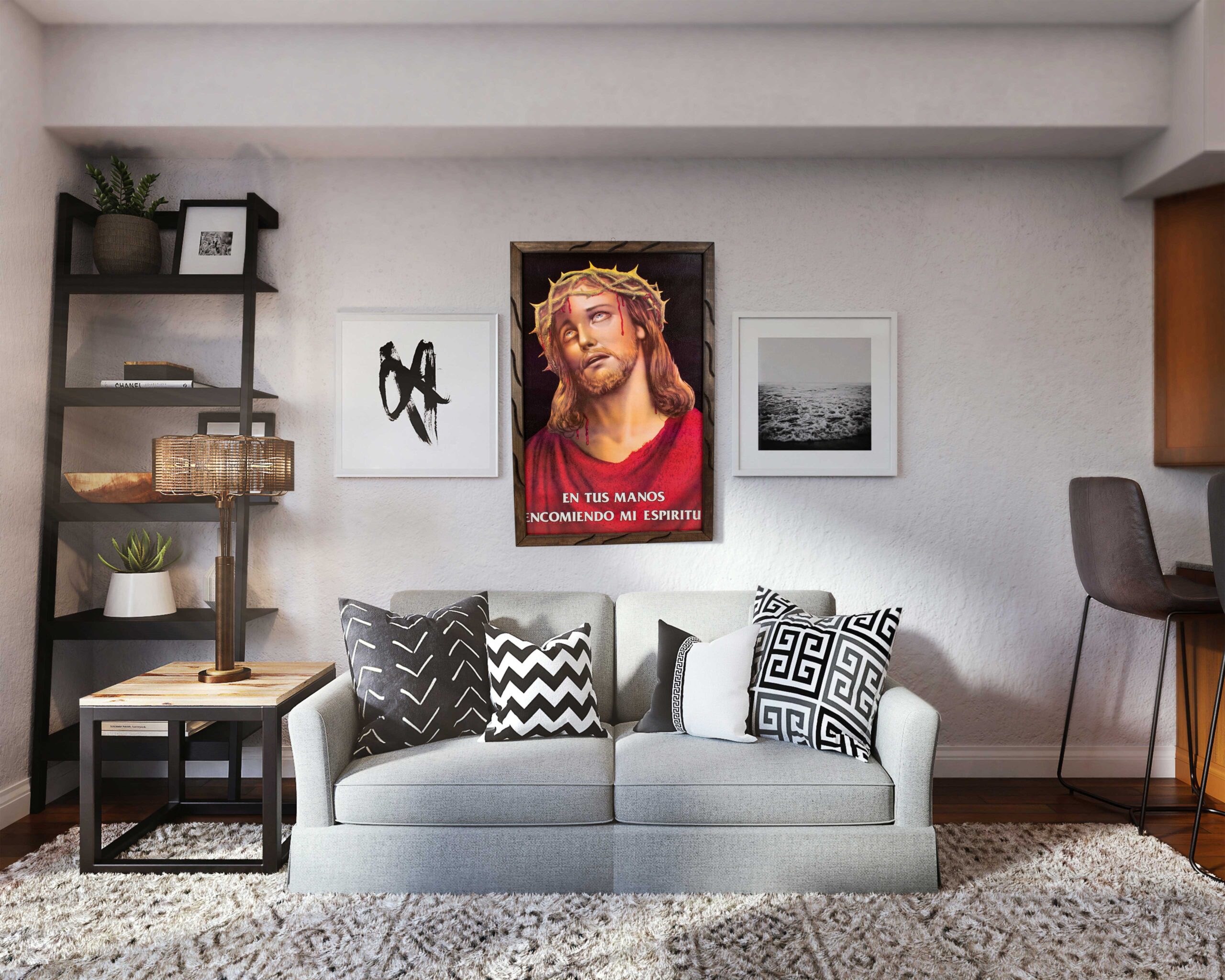 Mrcjsales - Face of Jesus – Rustic Frame, Multiple Sizes, Mexican Art, Symbolizes Hope, Love, Strength. Perfect Home Decor & Unique Gift!