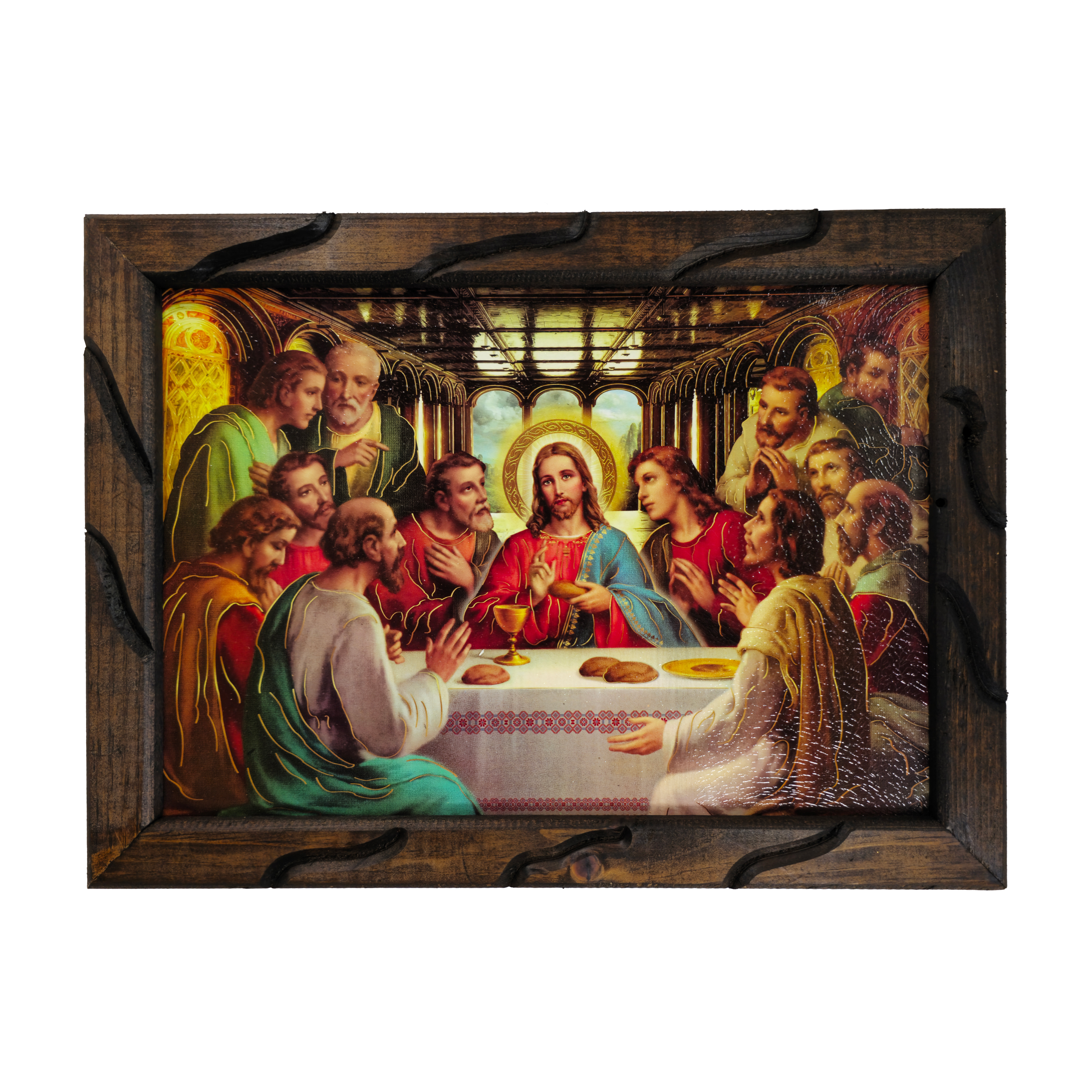 Mrcjsales - Last Supper DaVinci – Rustic Frame, Ultima Cena, Mexican Art, Symbolizes Hope, Love, Strength. Perfect Home Decor & Unique Gift!