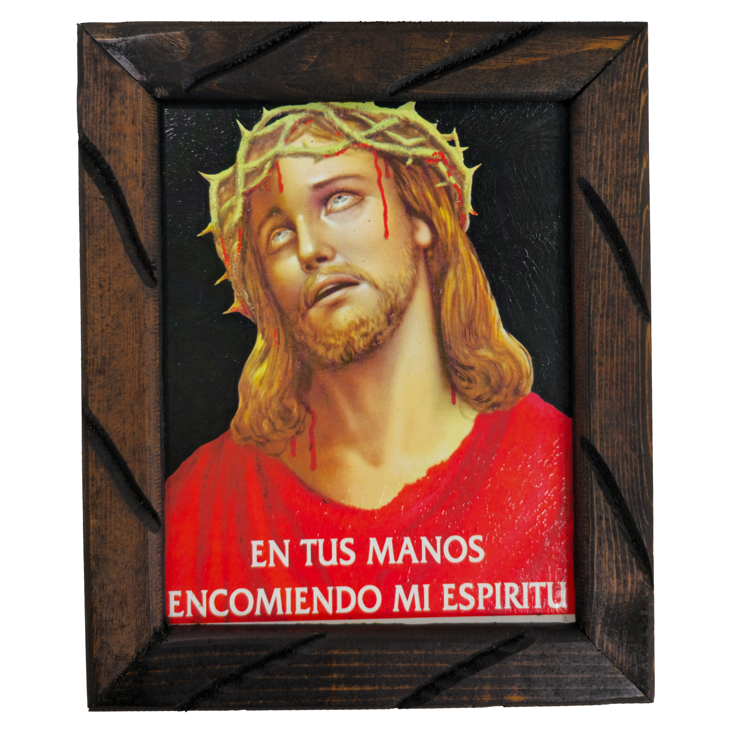 Mrcjsales - Face of Jesus – Rustic Frame, Multiple Sizes, Mexican Art, Symbolizes Hope, Love, Strength. Perfect Home Decor & Unique Gift!