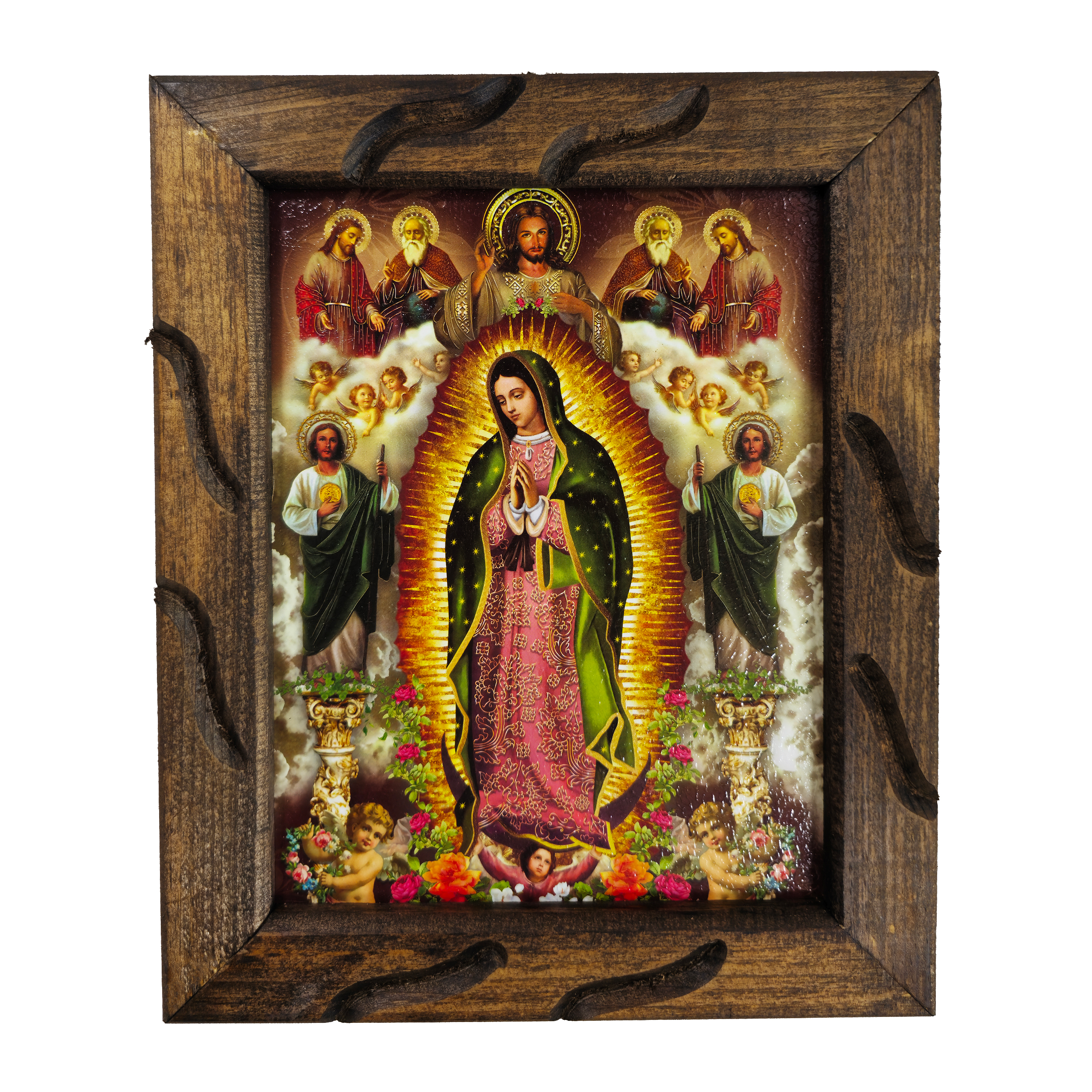 Mrcjsales - Guadalupe Serenity – Rustic Frame, Divine Symbol, Perfect Home Decor or Thoughtful Gift for Special Occasions.