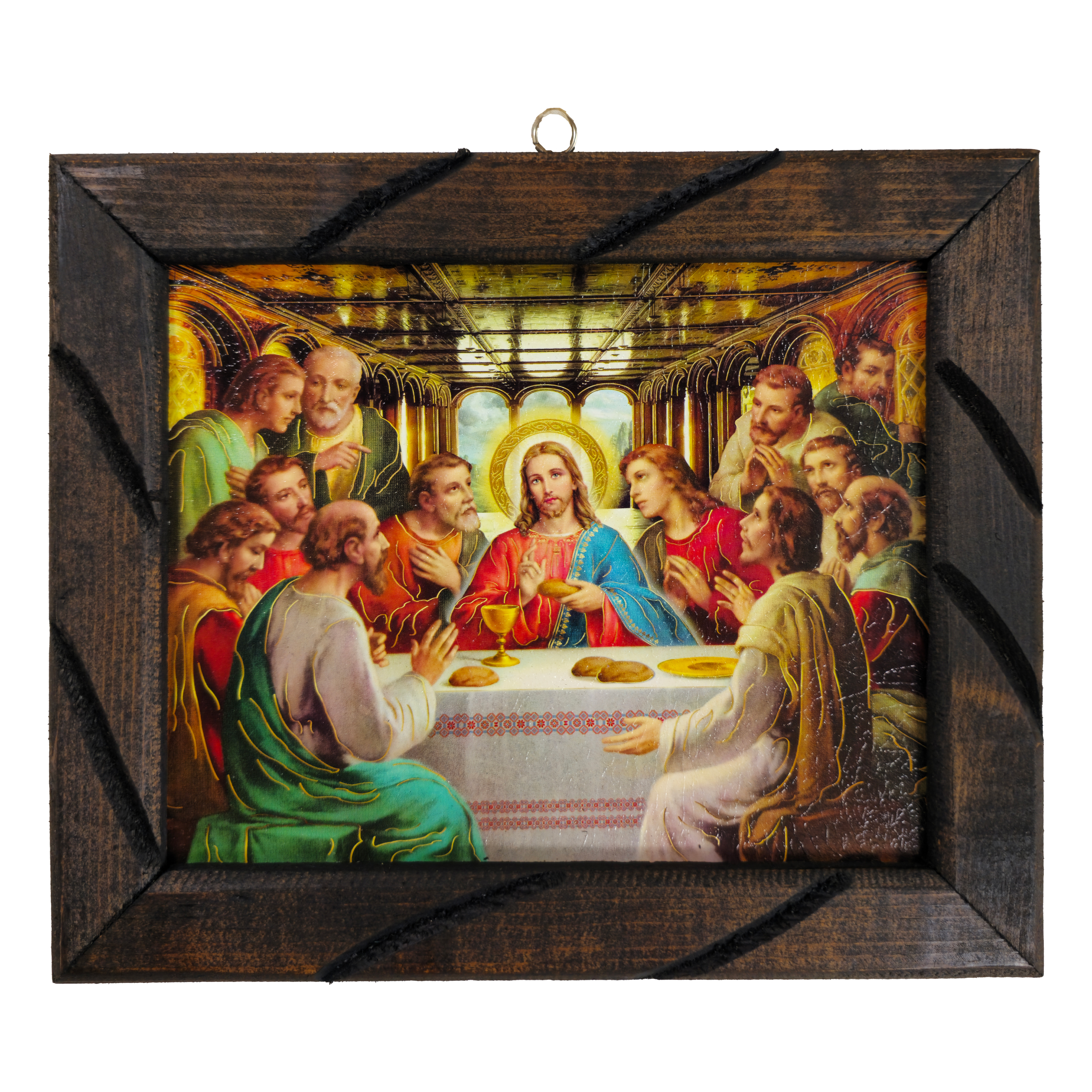 Mrcjsales - Last Supper DaVinci – Rustic Frame, Ultima Cena, Mexican Art, Symbolizes Hope, Love, Strength. Perfect Home Decor & Unique Gift!