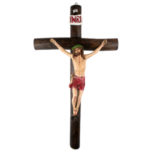 Mrcjsales: Jesus Christ Red | Wooden Trunk Gift | Tree Trunk & Resin | Mexican Design | Faith Symbol | Warning: Thorn Crown | Handmade Alterations
