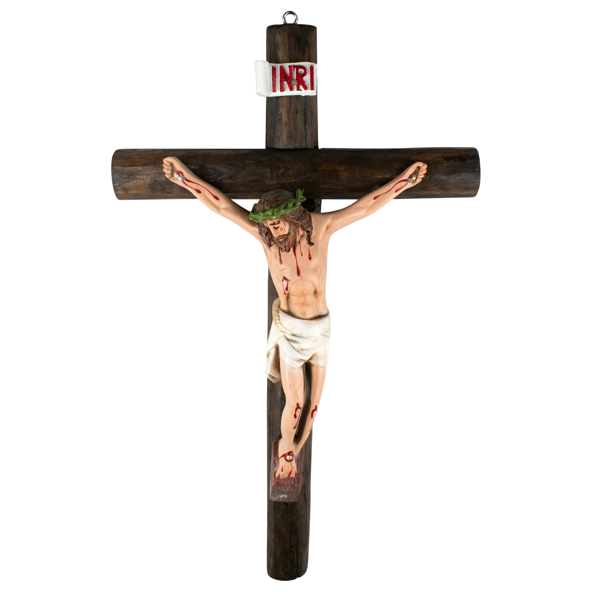 Mrcjsales: Jesus Christ White | Wooden Trunk | Tree Trunk & Resin | Mexican Design | Faith Symbol | Warning: Thorn Crown | Handmade Alterations