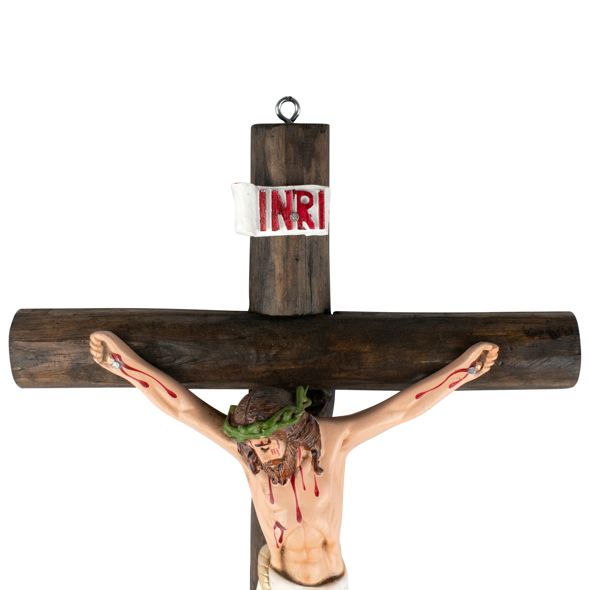 Mrcjsales: Jesus Christ White | Wooden Trunk | Tree Trunk & Resin | Mexican Design | Faith Symbol | Warning: Thorn Crown | Handmade Alterations