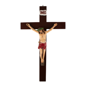 Mrcjsales: Jesus Christ Crucifix Red | Jesus Cristo Polyester | Religious Symbol | Sizes for All Occasions | Crafted in Mexico