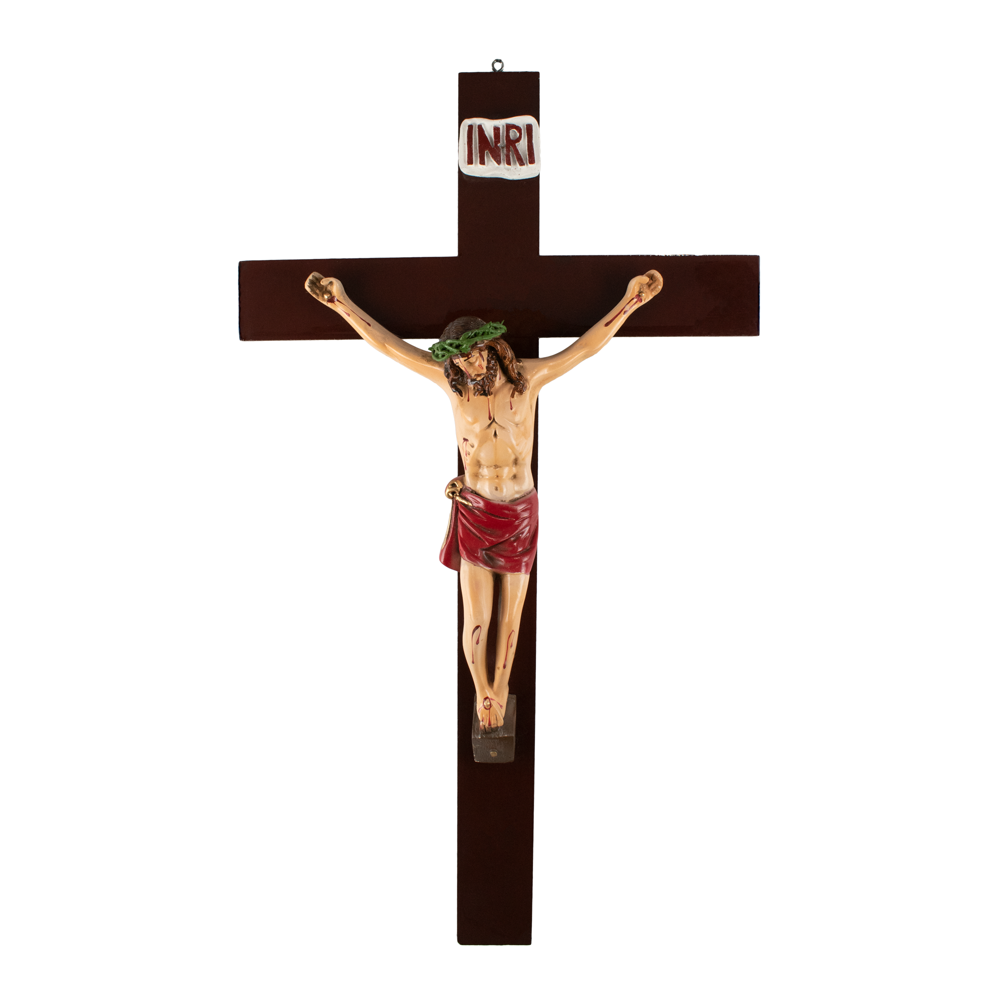 Mrcjsales: Jesus Christ Crucifix Red | Jesus Cristo Polyester | Religious Symbol | Sizes for All Occasions | Crafted in Mexico