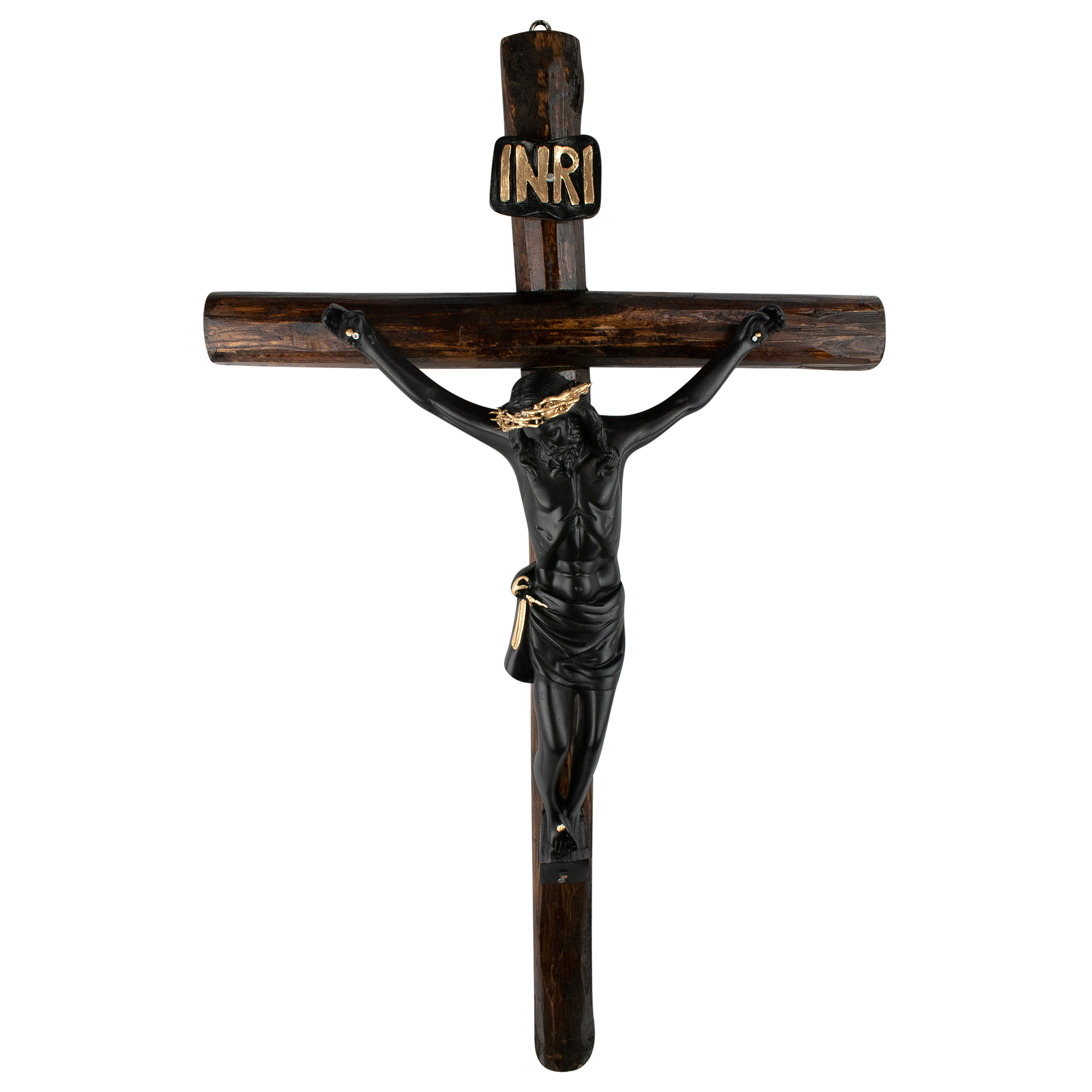 Mrcjsales: Jesus Christ Black | Wooden Trunk | Tree Trunk & Resin | Mexican Design | Faith Symbol | Warning: Thorn Crown | Handmade Alterations