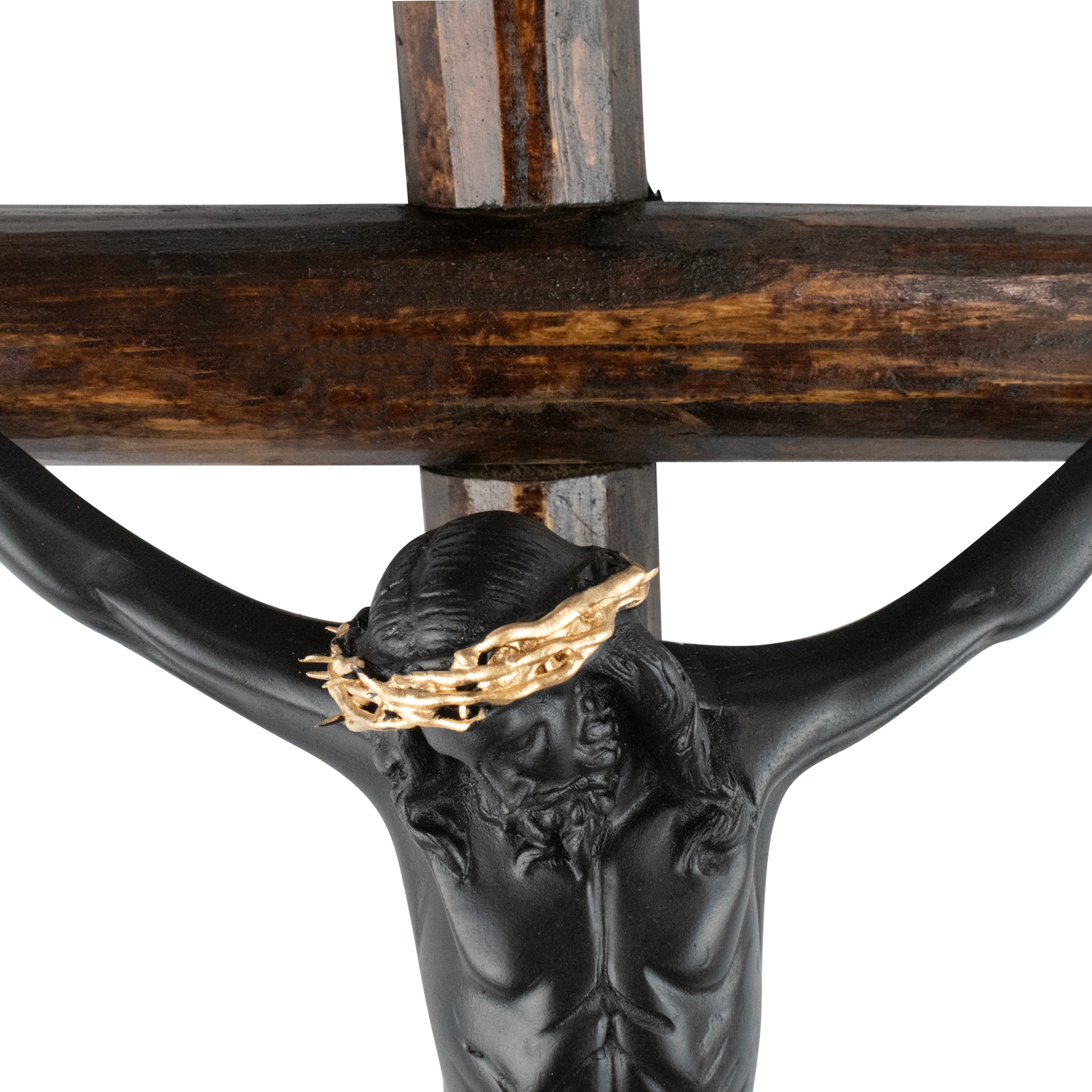 Mrcjsales: Jesus Christ Black | Wooden Trunk | Tree Trunk & Resin | Mexican Design | Faith Symbol | Warning: Thorn Crown | Handmade Alterations