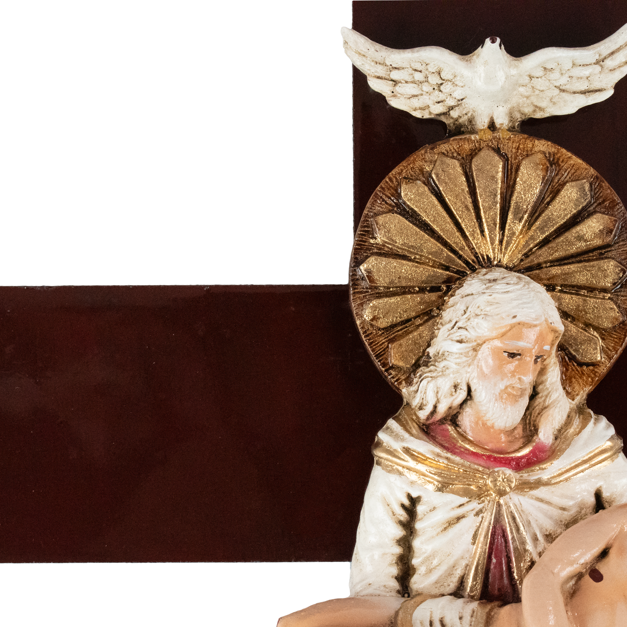 Mrcjsales: Holy Trinity Crucifix | Santísima Trinidad Cruz | Religious Gift | Polyester Resin Art | Made in Mexico | Sizes for Every Occasion