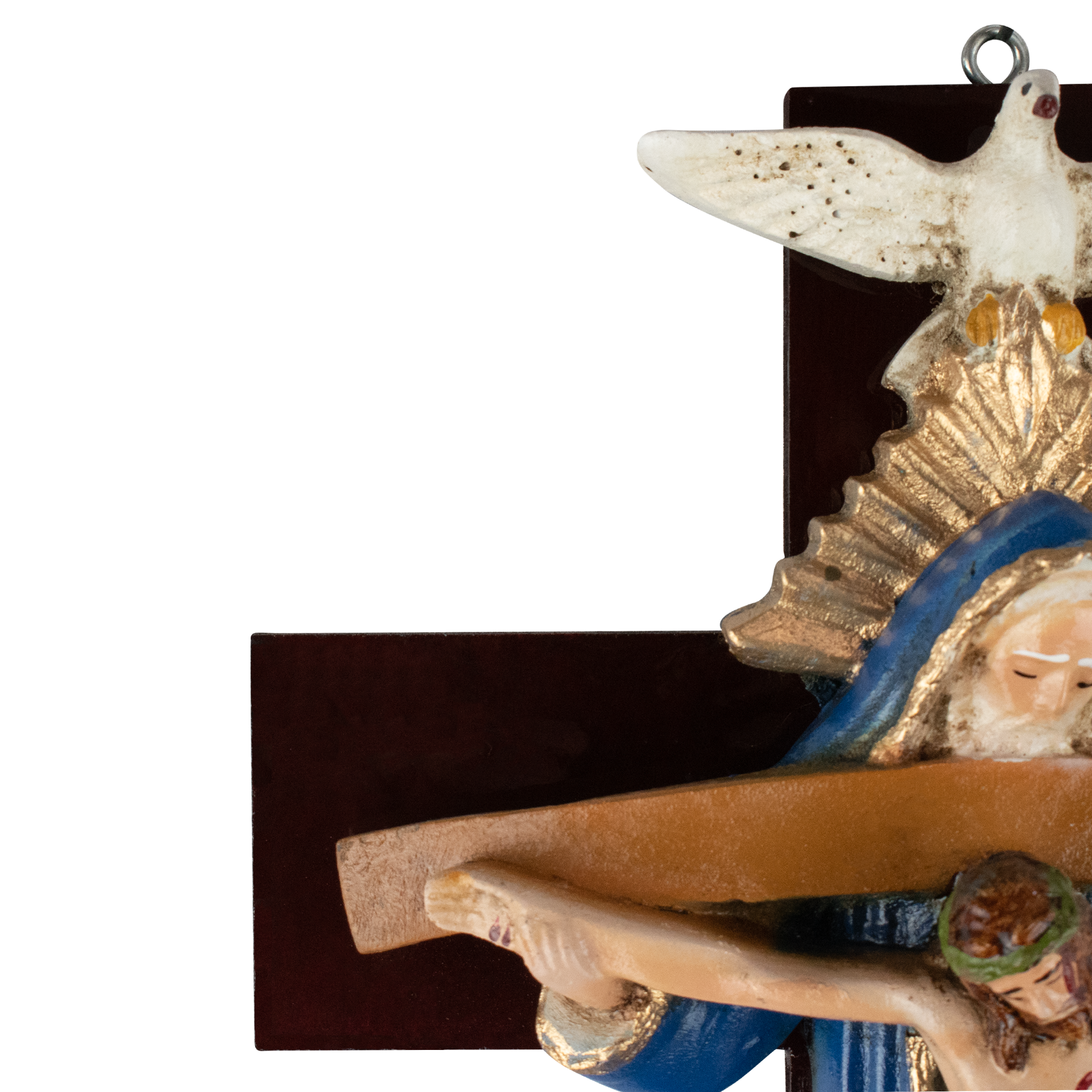 Mrcjsales: Holy Trinity Blue Crucifix | Santísima Trinidad Cruz | Polyester & Resin | Made in Mexico | Ideal Christian Gift!