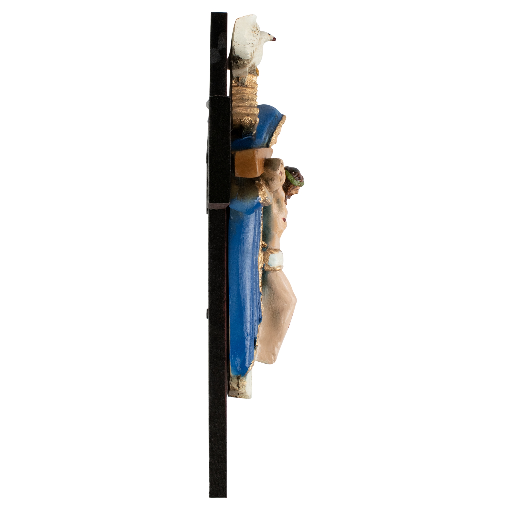 Mrcjsales: Holy Trinity Blue Crucifix | Santísima Trinidad Cruz | Polyester & Resin | Made in Mexico | Ideal Christian Gift!